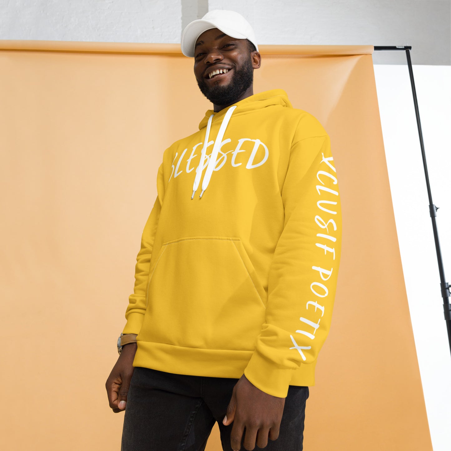 BLESSED BY XCLUSIF POETIX YELLOW & WHITE Unisex Hoodie