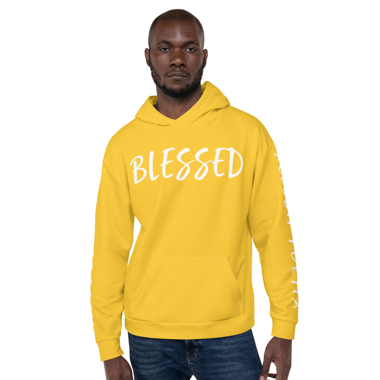 BLESSED BY XCLUSIF POETIX YELLOW & WHITE Unisex Hoodie