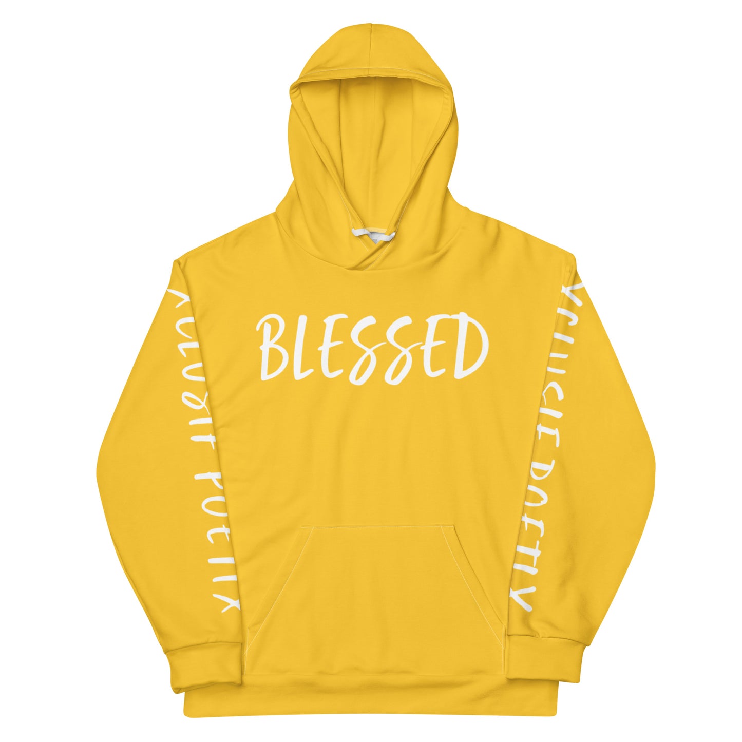 BLESSED BY XCLUSIF POETIX YELLOW & WHITE Unisex Hoodie