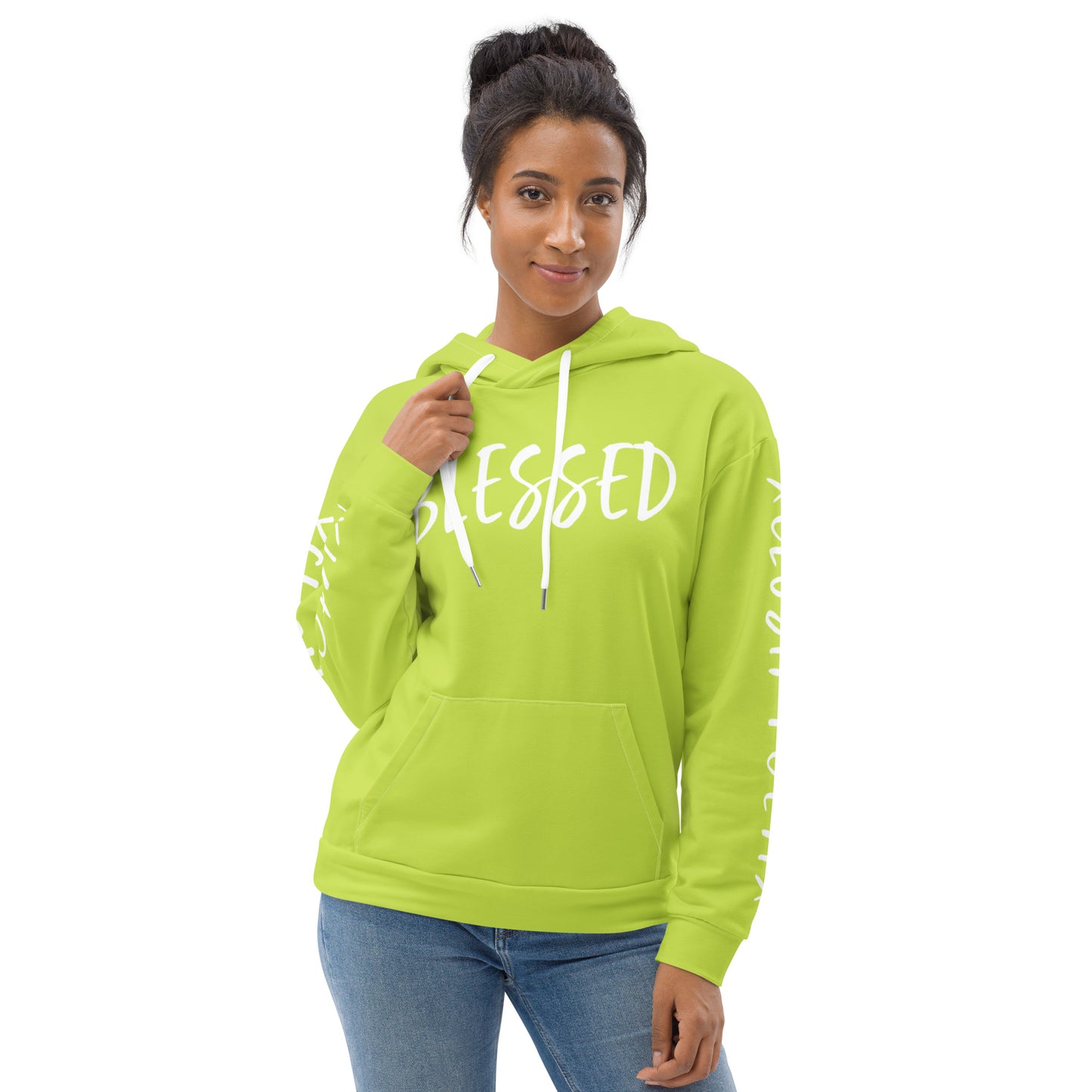 BLESSED BY XCLUSIF POETIX LIGHT GREEN & WHITE Unisex Hoodie