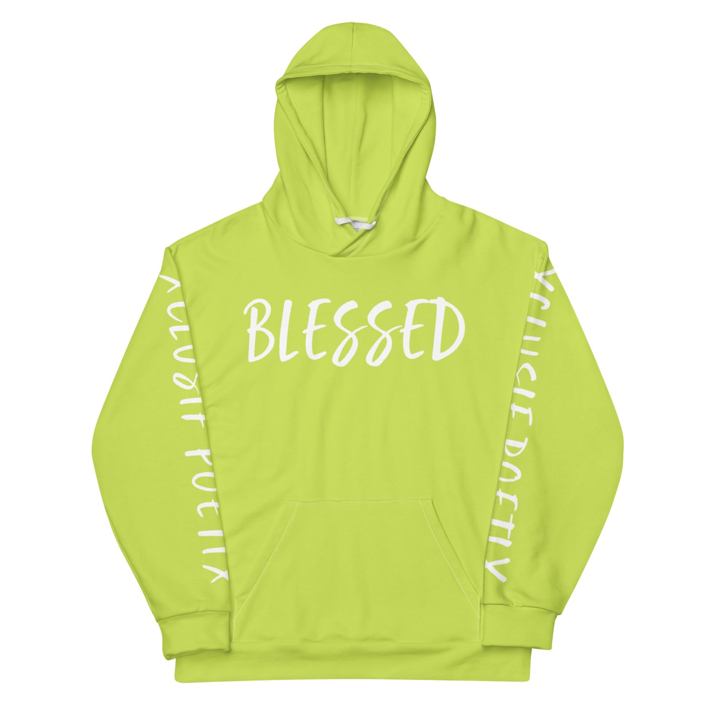 BLESSED BY XCLUSIF POETIX LIGHT GREEN & WHITE Unisex Hoodie