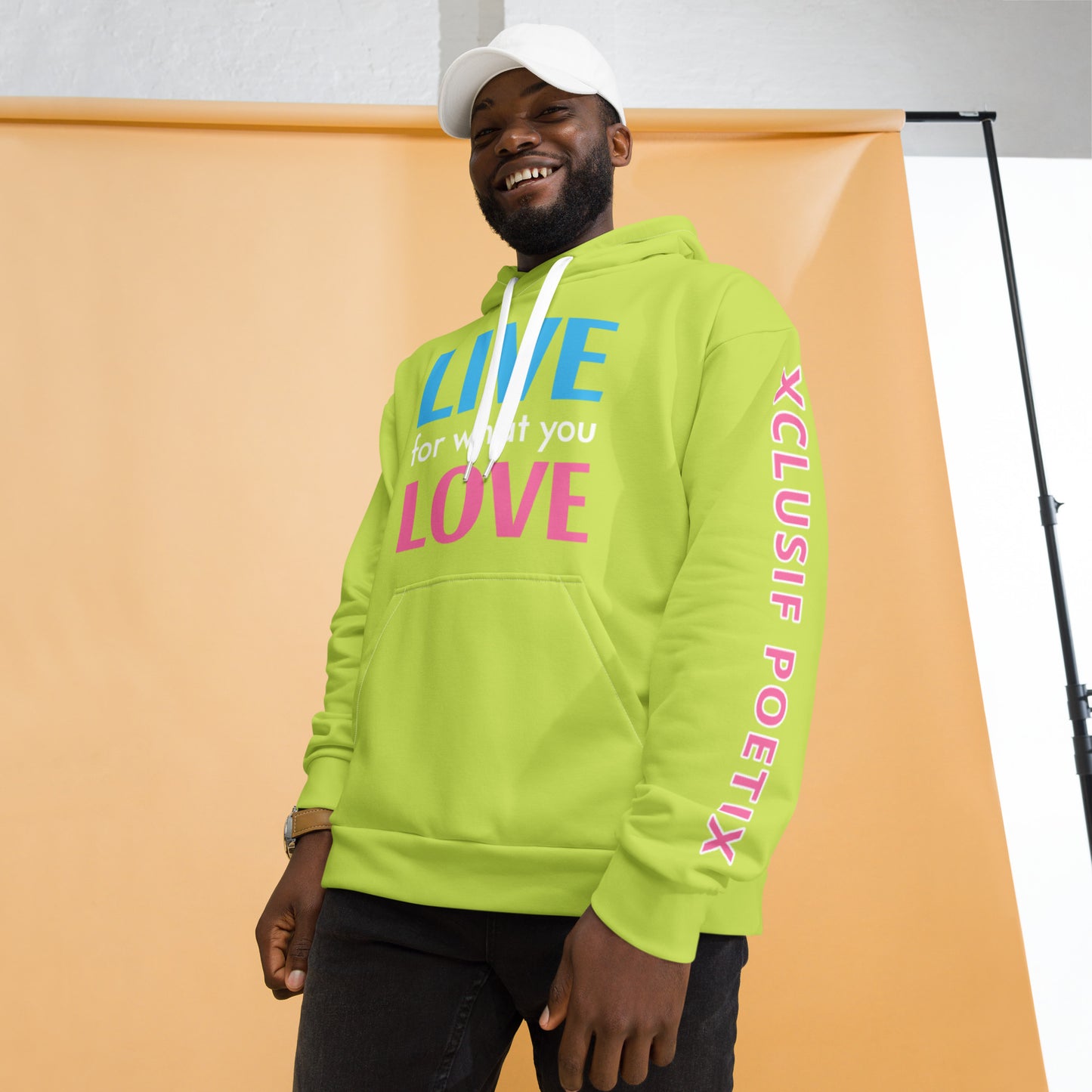 "LIVE FOR WHAT YOU LOVE" BY XCLUSIF POETIX LIGHT GREEN Unisex Hoodie