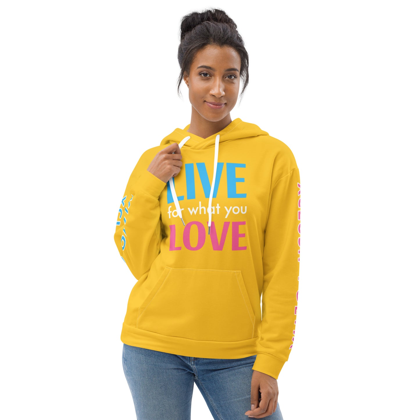 "LIVE FOR WHAT YOU LOVE" BY XCLUSIF POETIX YELLOW Unisex Hoodie