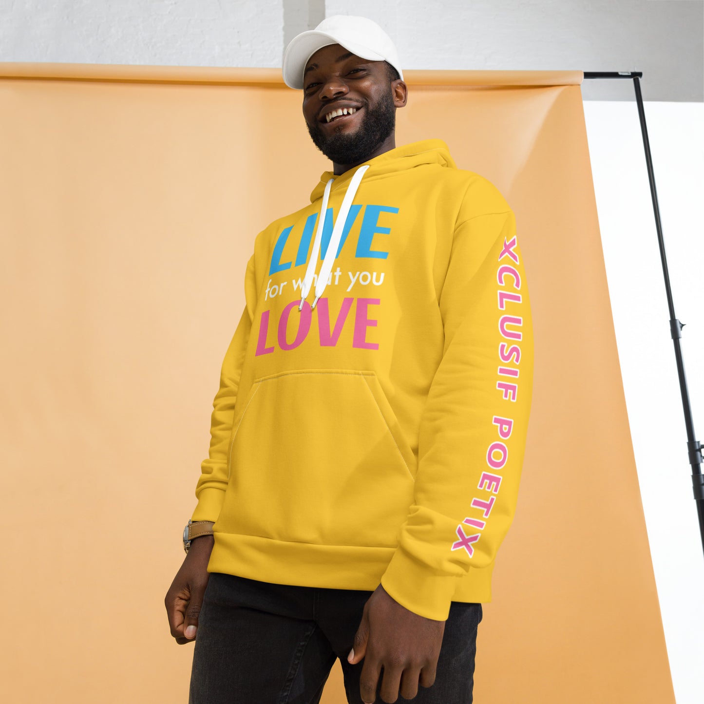 "LIVE FOR WHAT YOU LOVE" BY XCLUSIF POETIX YELLOW Unisex Hoodie