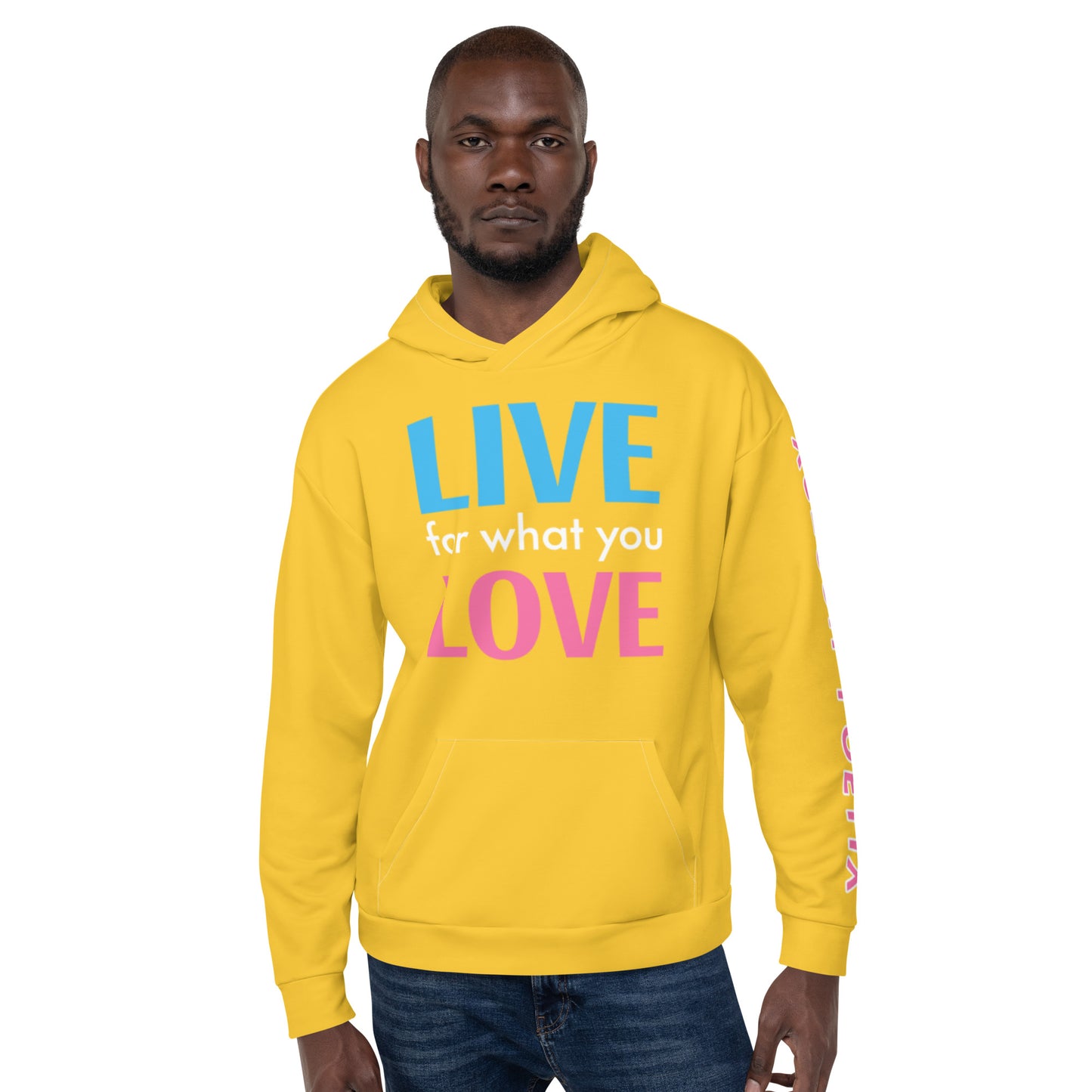 "LIVE FOR WHAT YOU LOVE" BY XCLUSIF POETIX YELLOW Unisex Hoodie