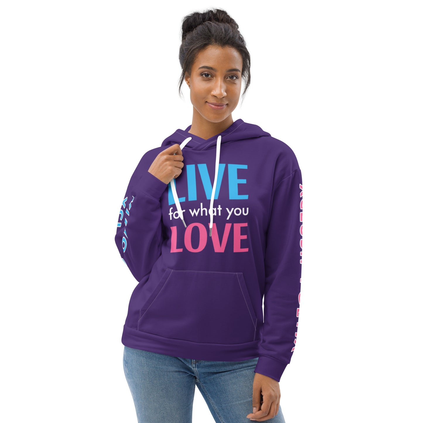 "LIVE FOR WHAT YOU LOVE" BY XCLUSIF POETIX PURPLE Unisex Hoodie