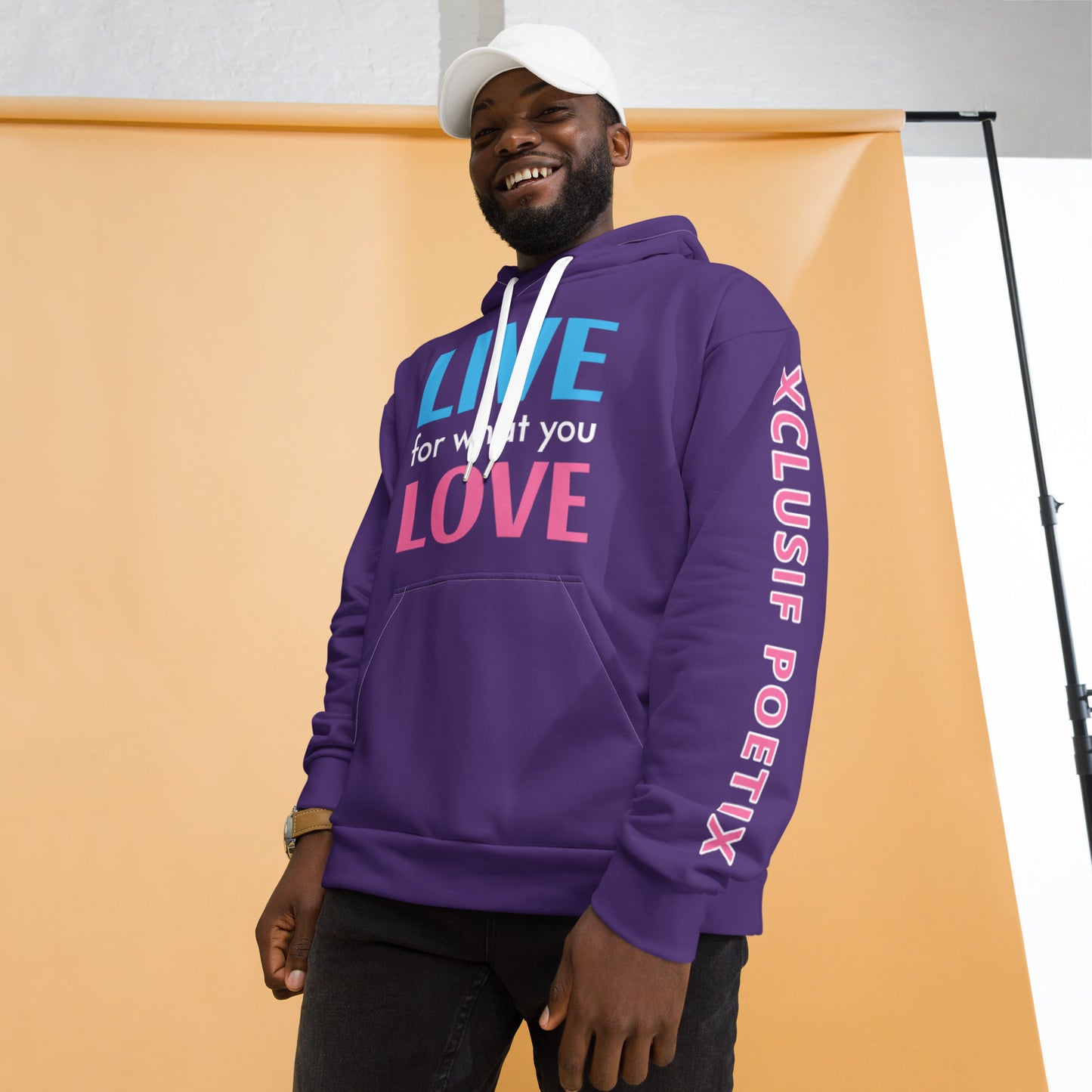 "LIVE FOR WHAT YOU LOVE" BY XCLUSIF POETIX PURPLE Unisex Hoodie