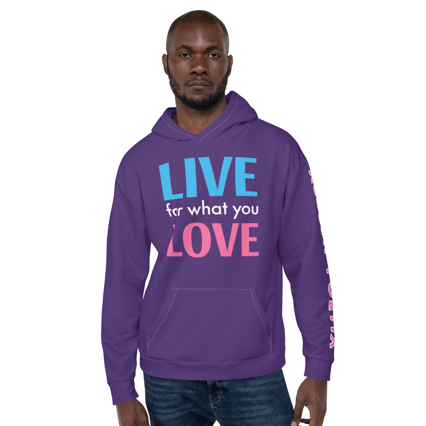 "LIVE FOR WHAT YOU LOVE" BY XCLUSIF POETIX PURPLE Unisex Hoodie