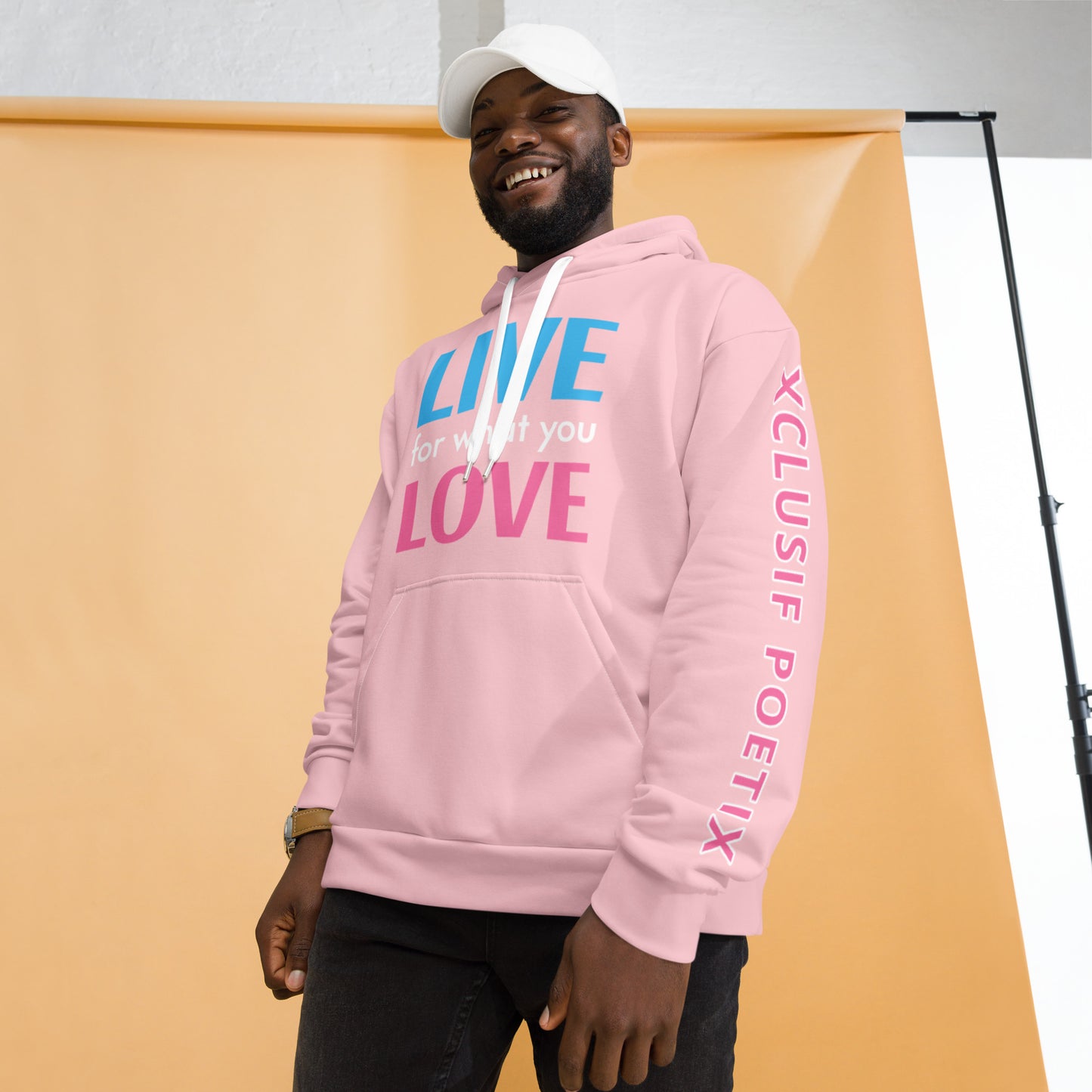 "LIVE FOR WHAT YOU LOVE" BY XCLUSIF POETIX PINK Unisex Hoodie