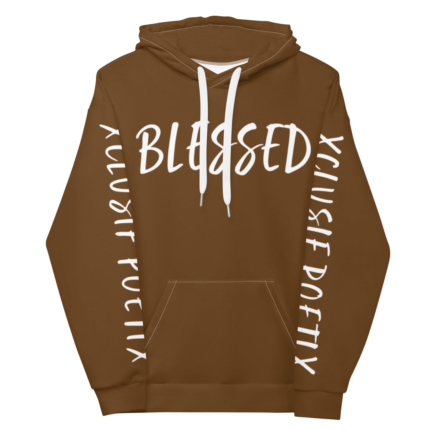 BLESSED BY XCLUSIF POETIX BROWN & WHITE Unisex Hoodie