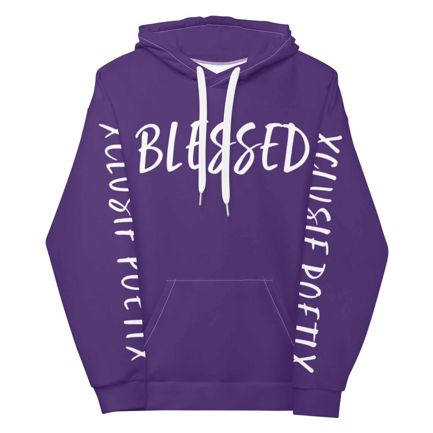 BLESSED BY XCLUSIF POETIX PURPLE & WHITE Unisex Hoodie