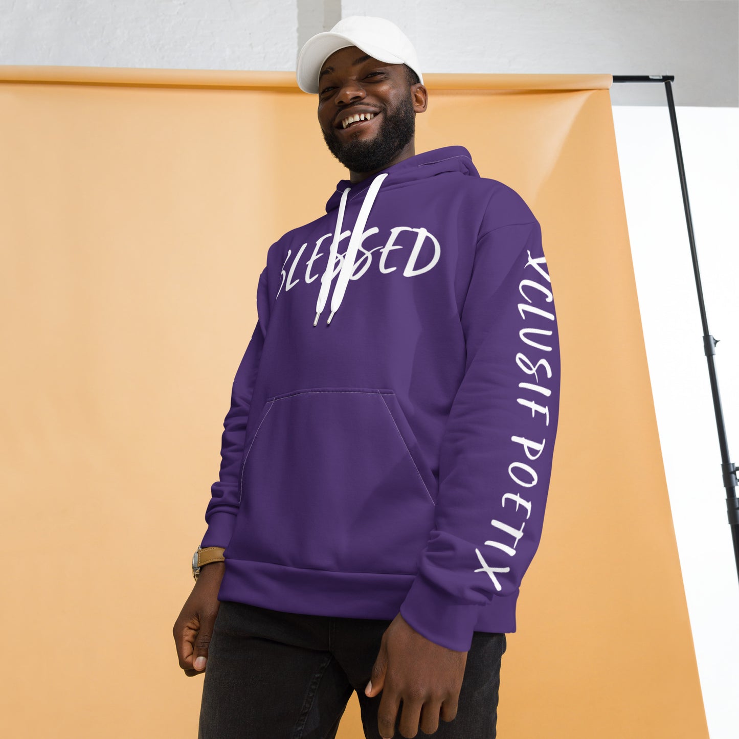 BLESSED BY XCLUSIF POETIX PURPLE & WHITE Unisex Hoodie