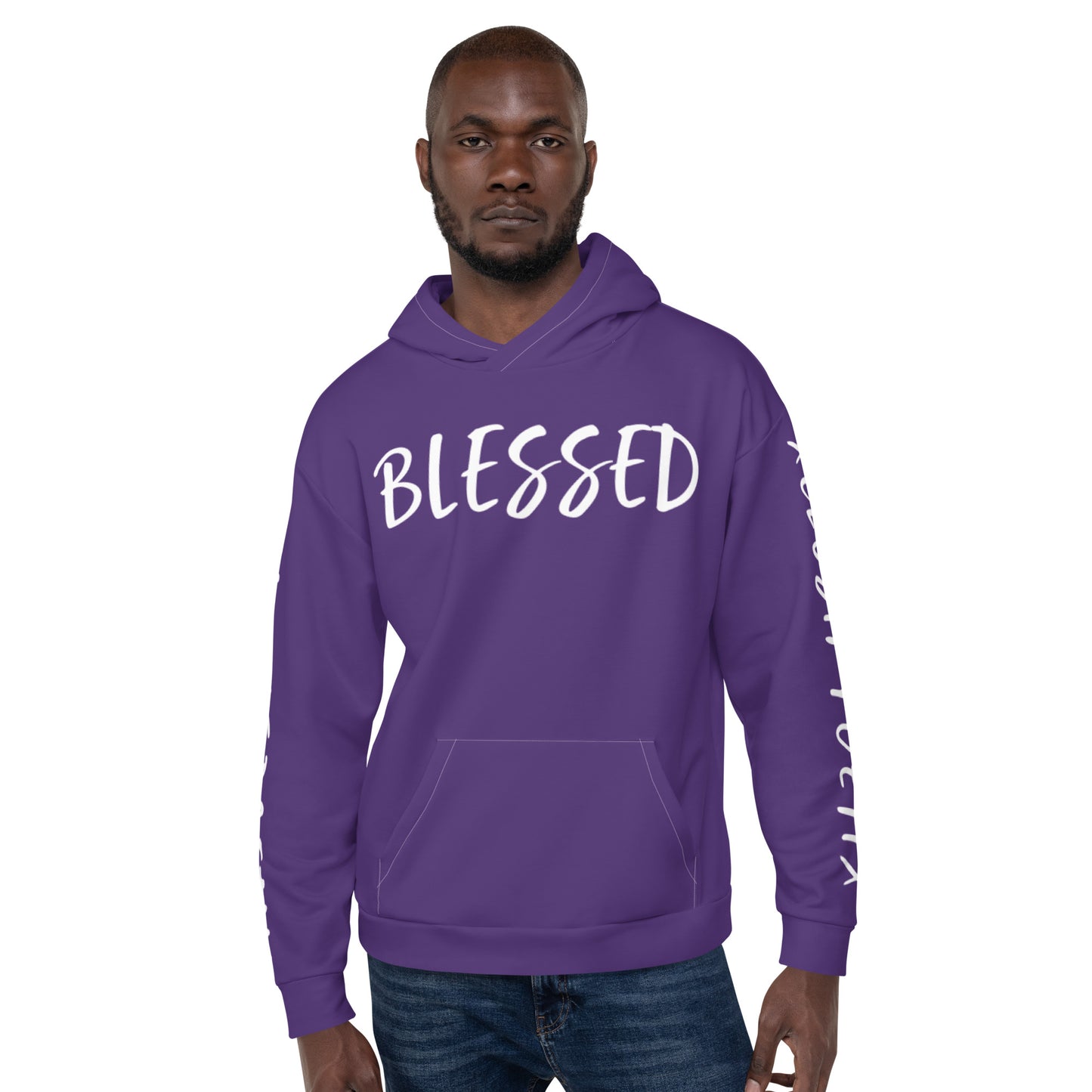 BLESSED BY XCLUSIF POETIX PURPLE & WHITE Unisex Hoodie