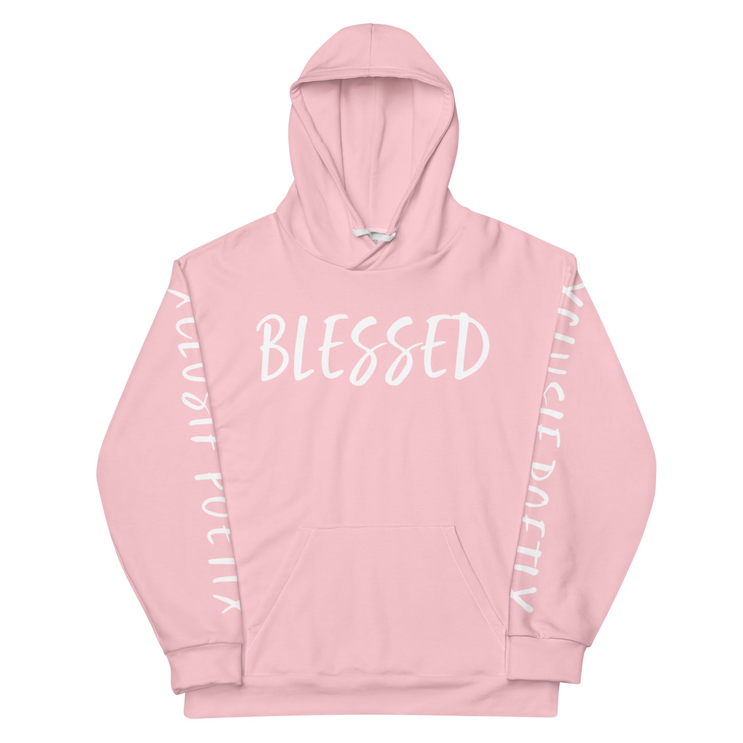 BLESSED BY XCLUSIF POETIX PINK & WHITE Unisex Hoodie