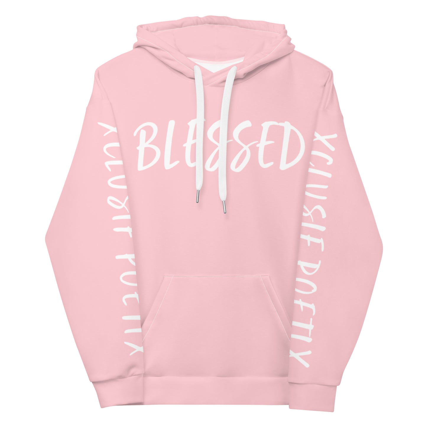 BLESSED BY XCLUSIF POETIX PINK & WHITE Unisex Hoodie