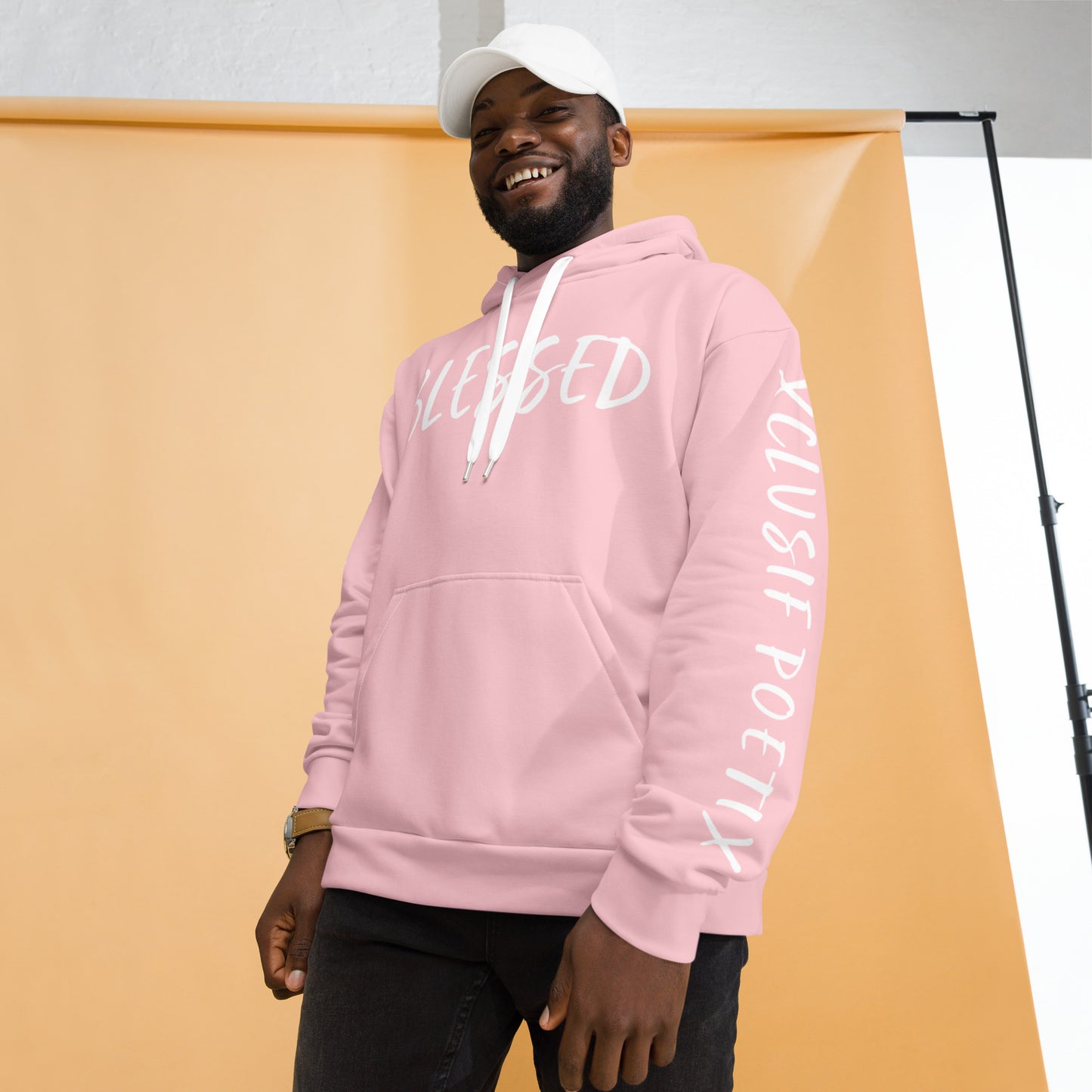 BLESSED BY XCLUSIF POETIX PINK & WHITE Unisex Hoodie