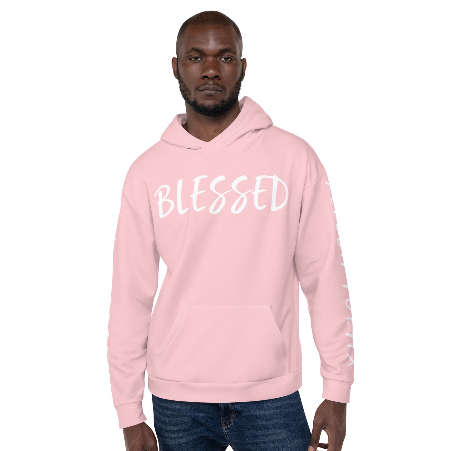 BLESSED BY XCLUSIF POETIX PINK & WHITE Unisex Hoodie