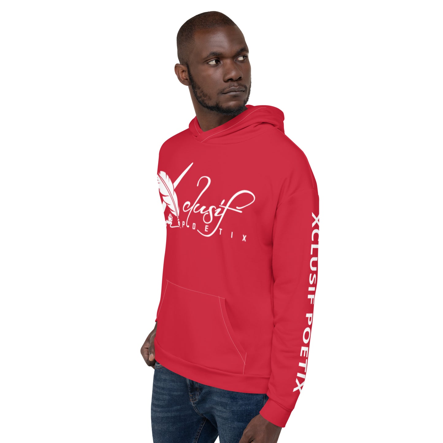 XCLUSIF POETIX RED & WHITE LOGO Unisex Hoodie