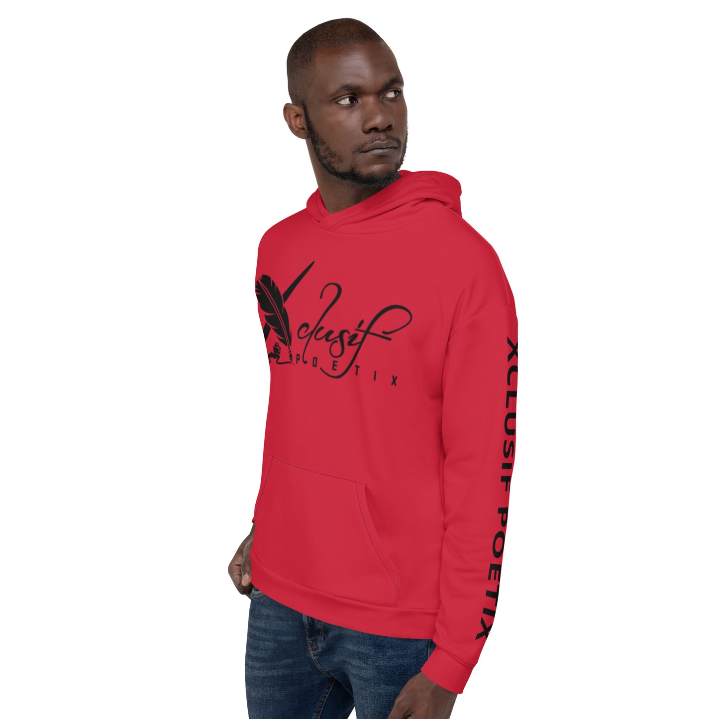 XCLUSIF POETIX RED & BLACK LOGO Unisex Hoodie