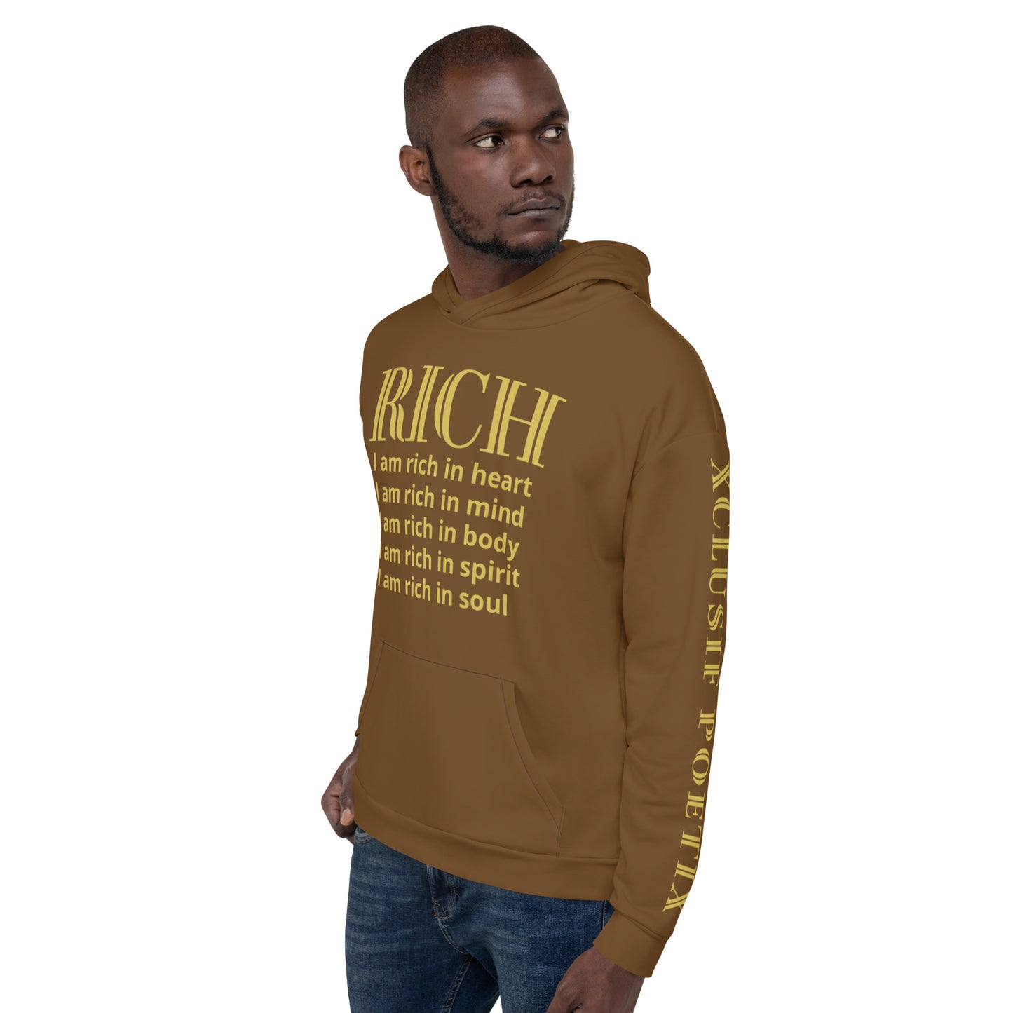 RICH BY XCLUSIF POETIX BROWN & GOLD Unisex Hoodie