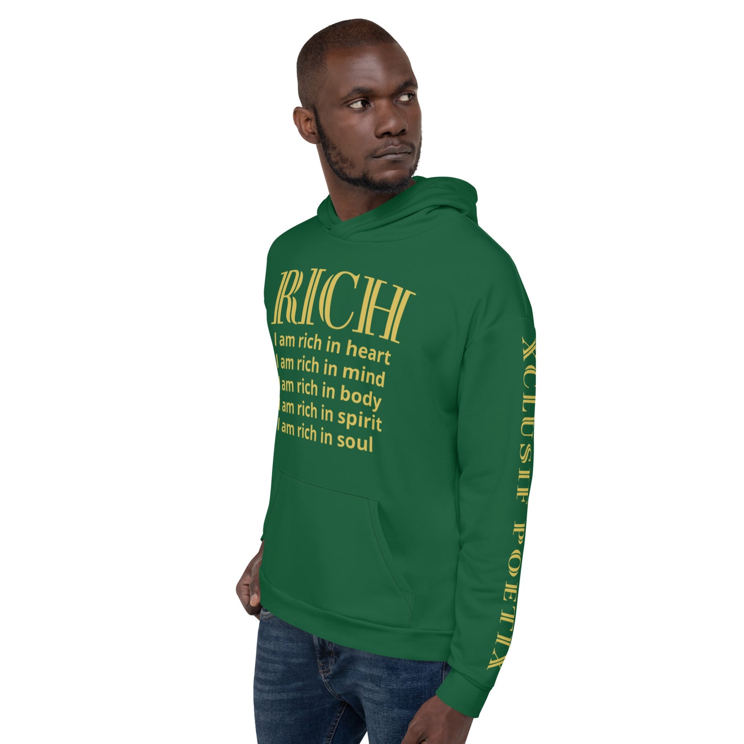 RICH BY XCLUSIF POETIX FOREST GREEN & GOLD Unisex Hoodie