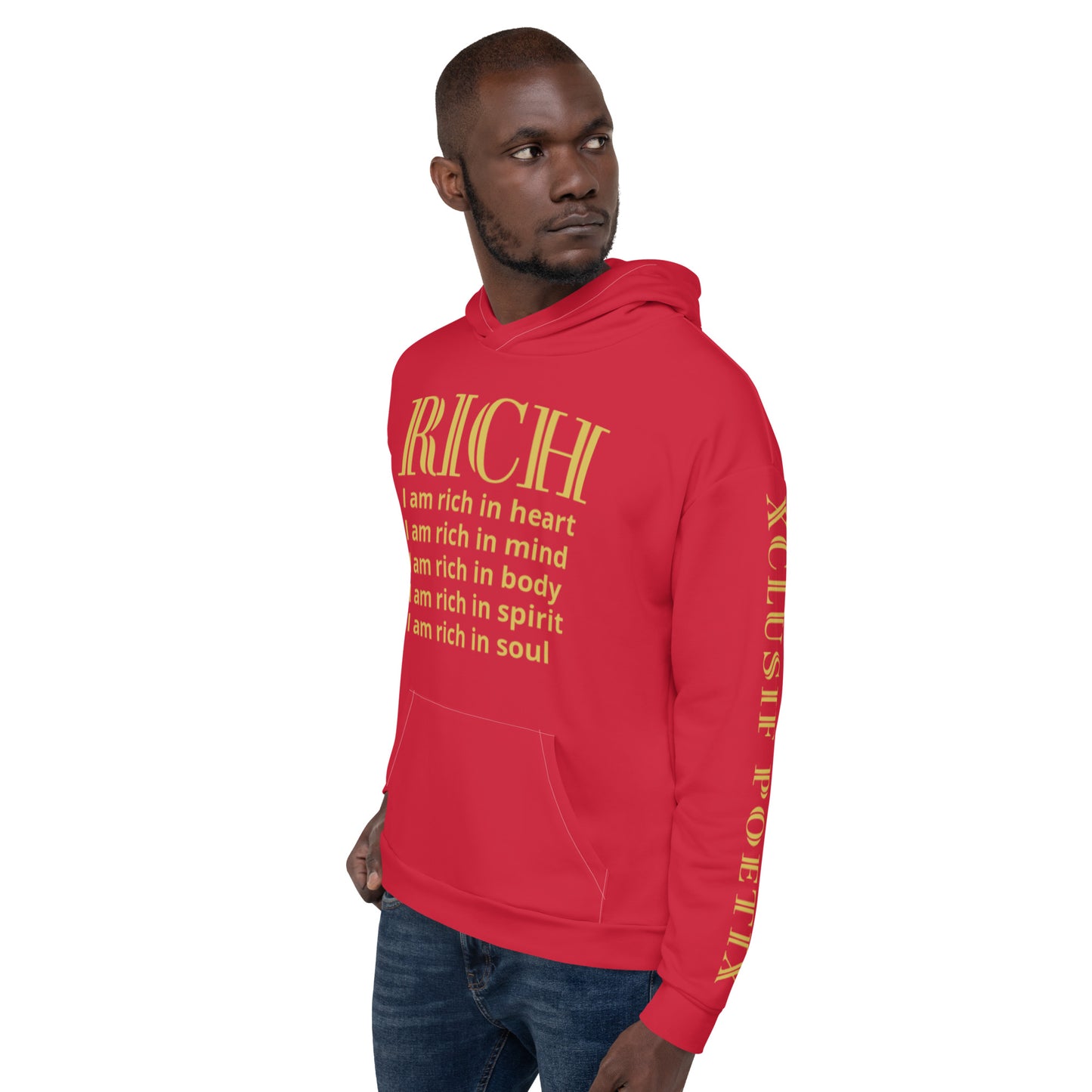 RICH BY XCLUSIF POETIX RED & GOLD Unisex Hoodie