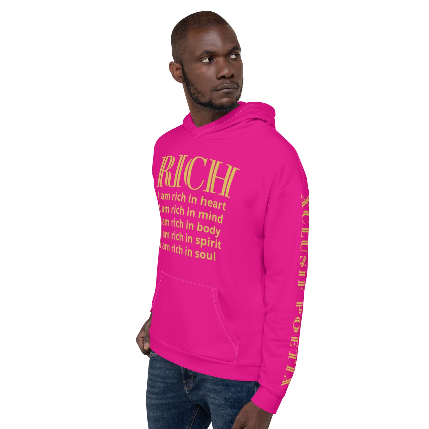 RICH BY XCLUSIF POETIX HOT PINK & GOLD Unisex Hoodie