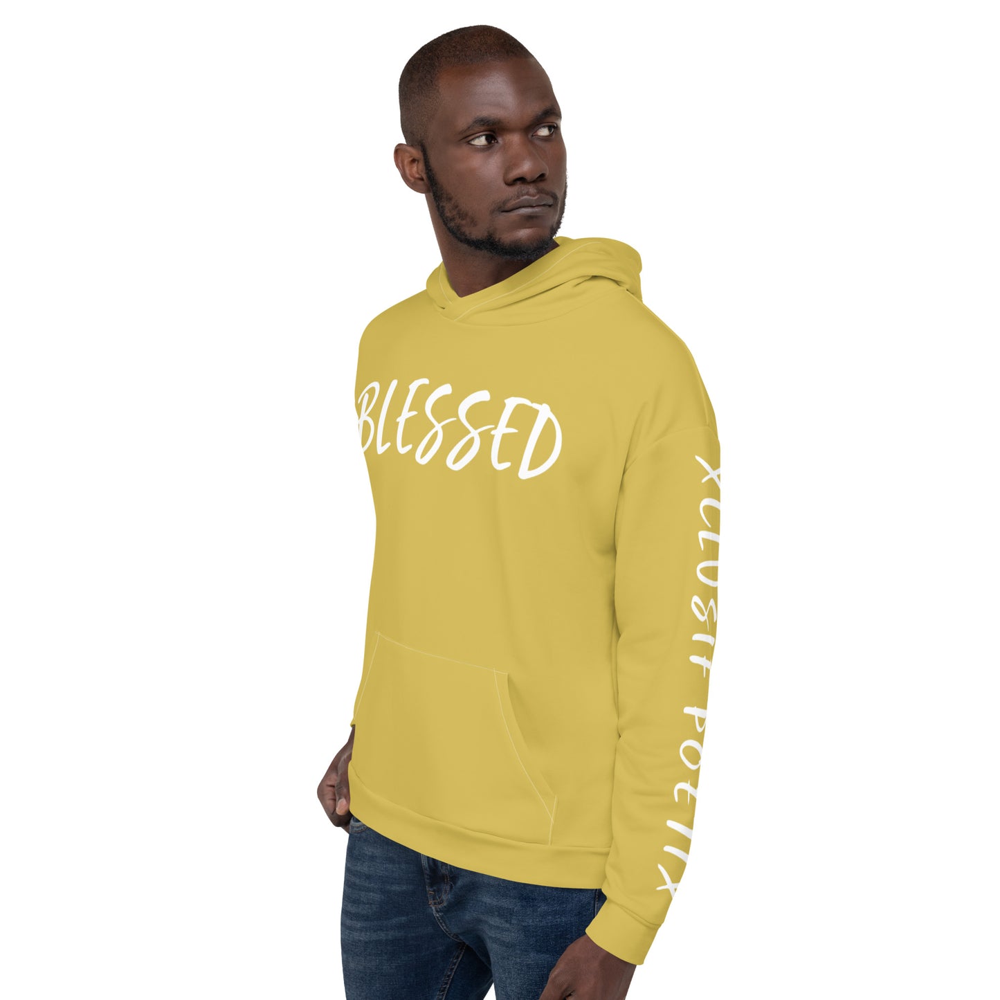 BLESSED BY XCLUSIF POETIX GOLD & WHITE Unisex Hoodie