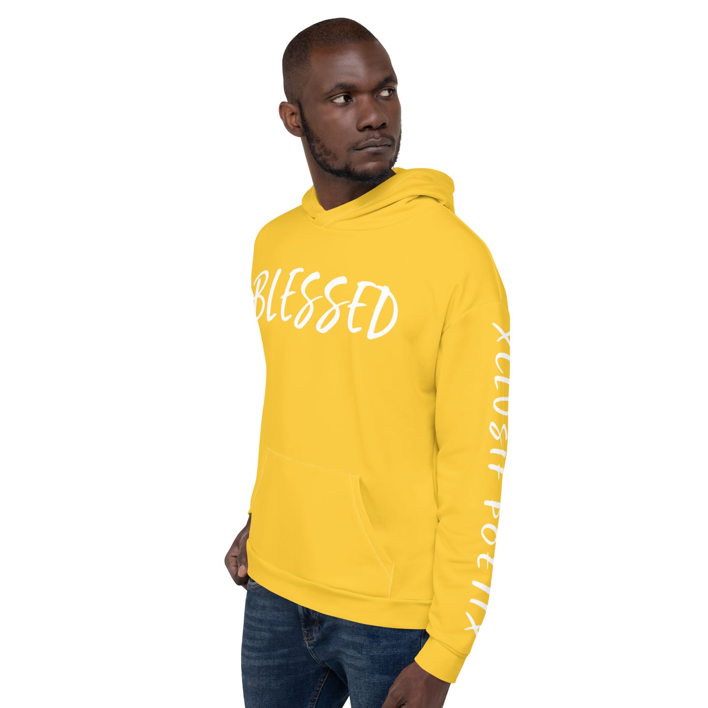 BLESSED BY XCLUSIF POETIX YELLOW & WHITE Unisex Hoodie