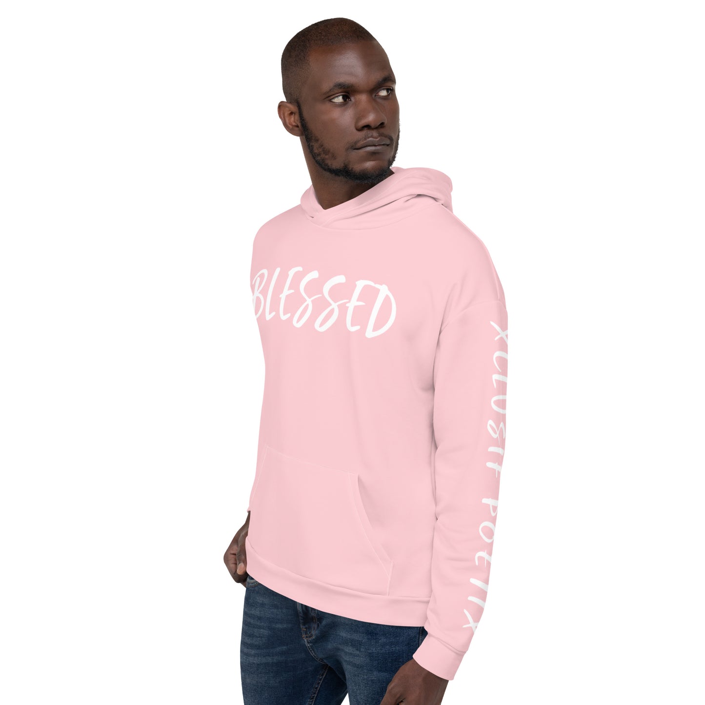 BLESSED BY XCLUSIF POETIX PINK & WHITE Unisex Hoodie