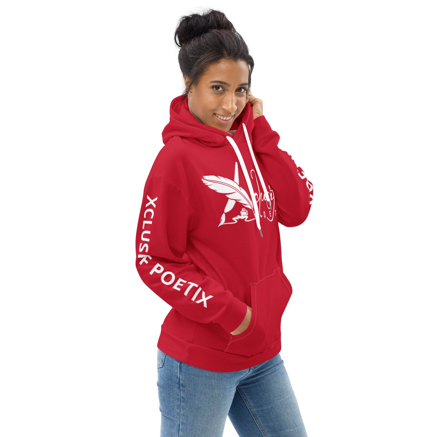 XCLUSIF POETIX RED & WHITE LOGO Unisex Hoodie