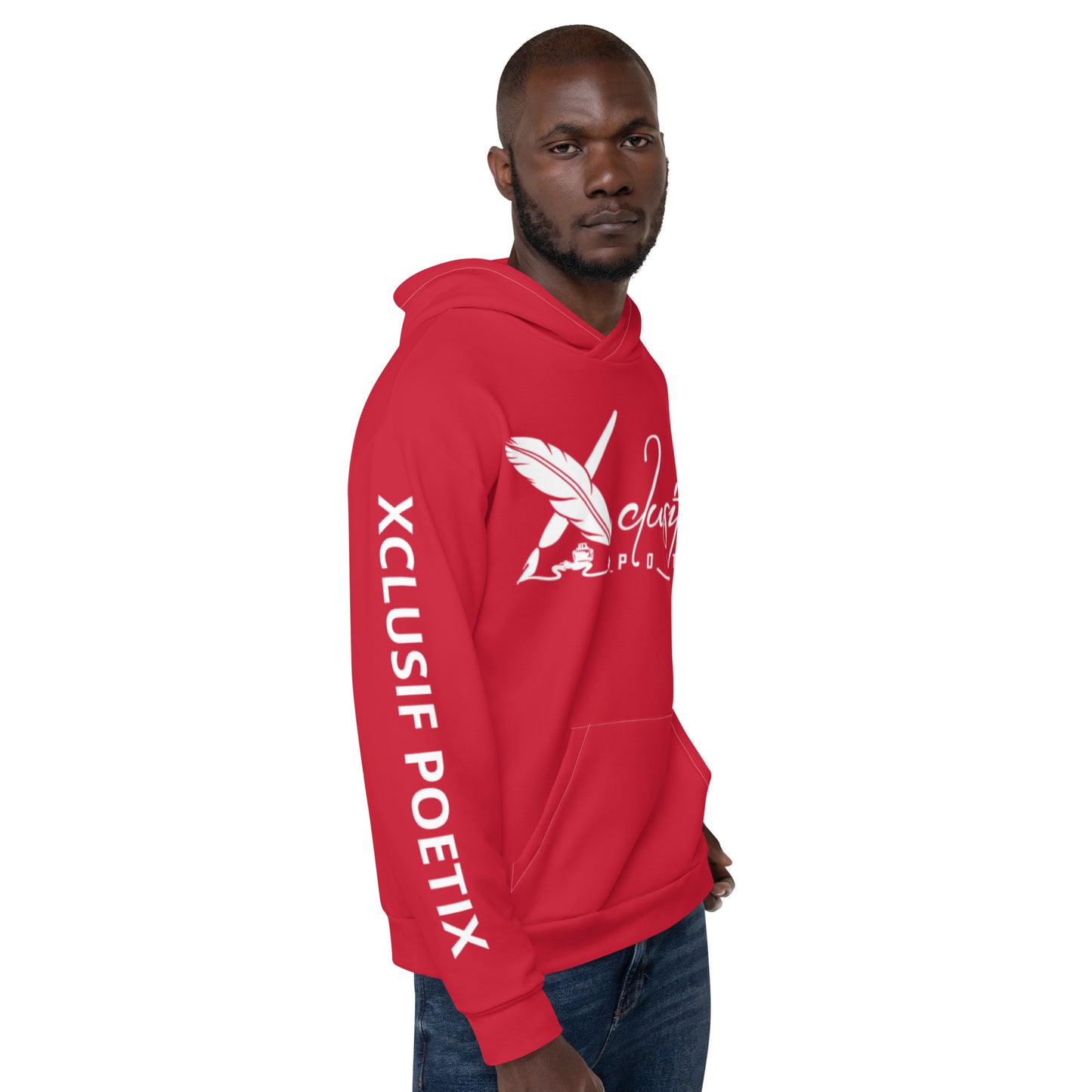 XCLUSIF POETIX RED & WHITE LOGO Unisex Hoodie