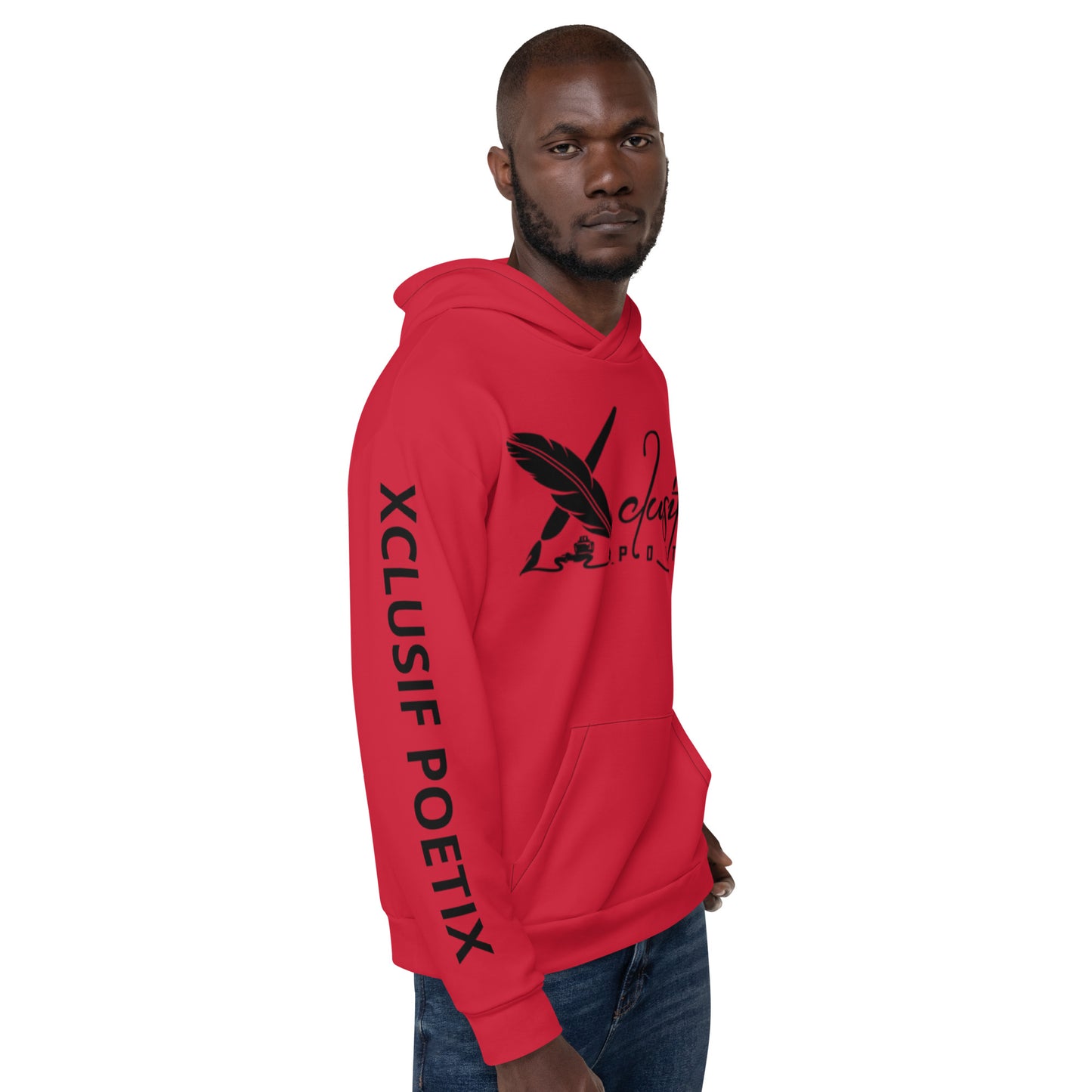 XCLUSIF POETIX RED & BLACK LOGO Unisex Hoodie