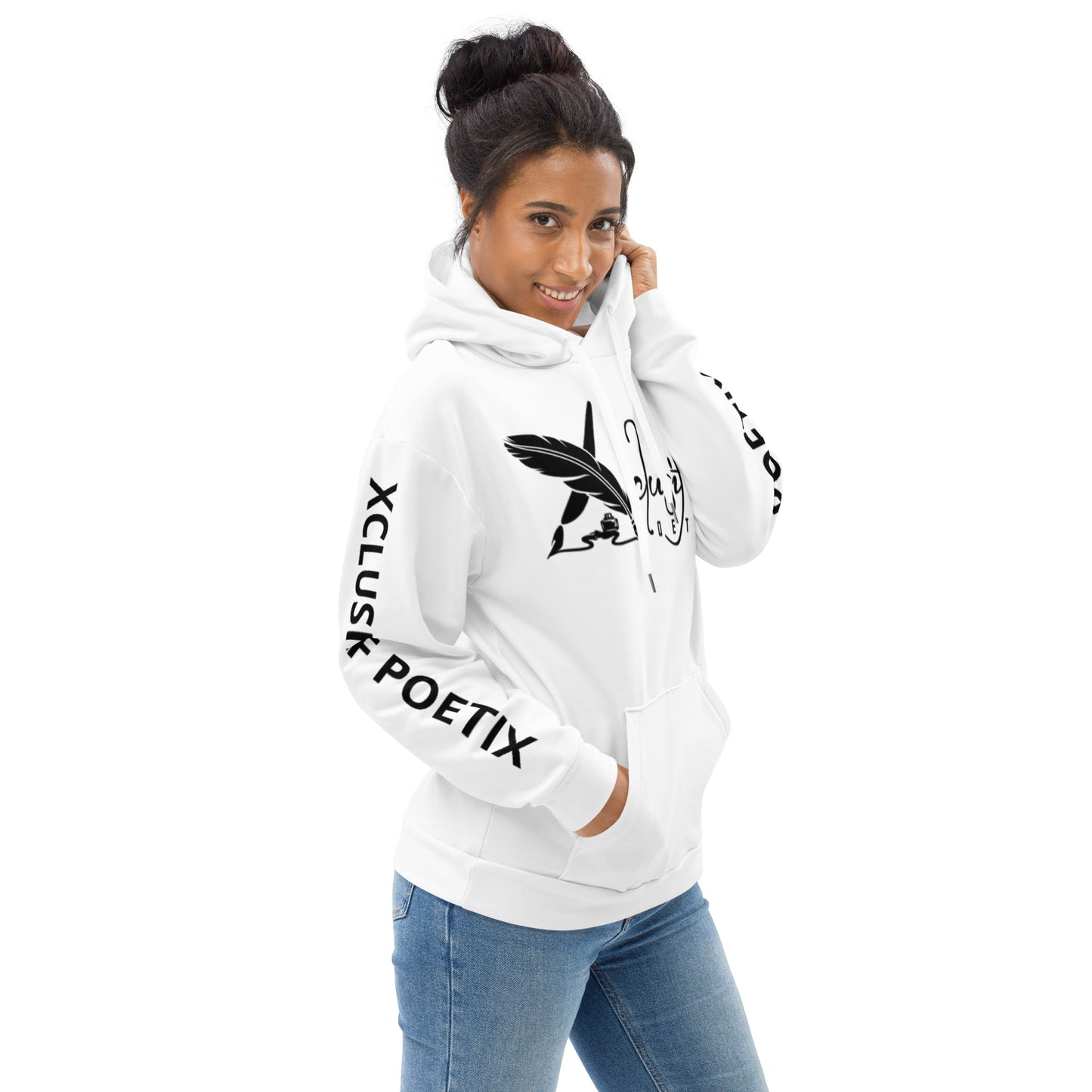 XCLUSIF POETIX WHITE & BLACK Unisex Hoodie