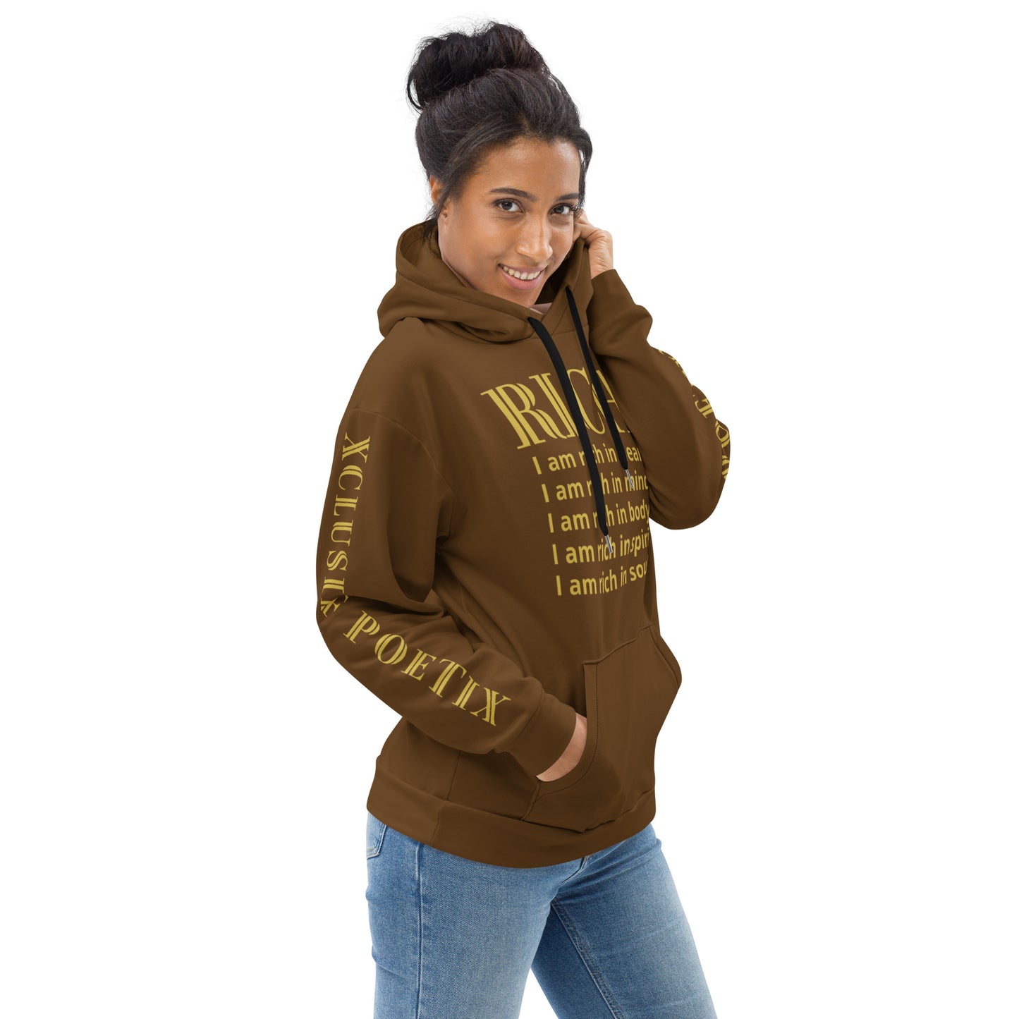 RICH BY XCLUSIF POETIX BROWN & GOLD Unisex Hoodie