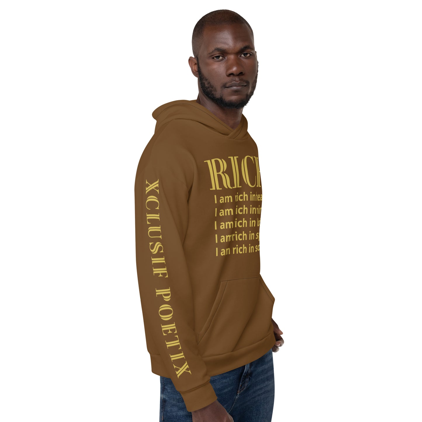 RICH BY XCLUSIF POETIX BROWN & GOLD Unisex Hoodie