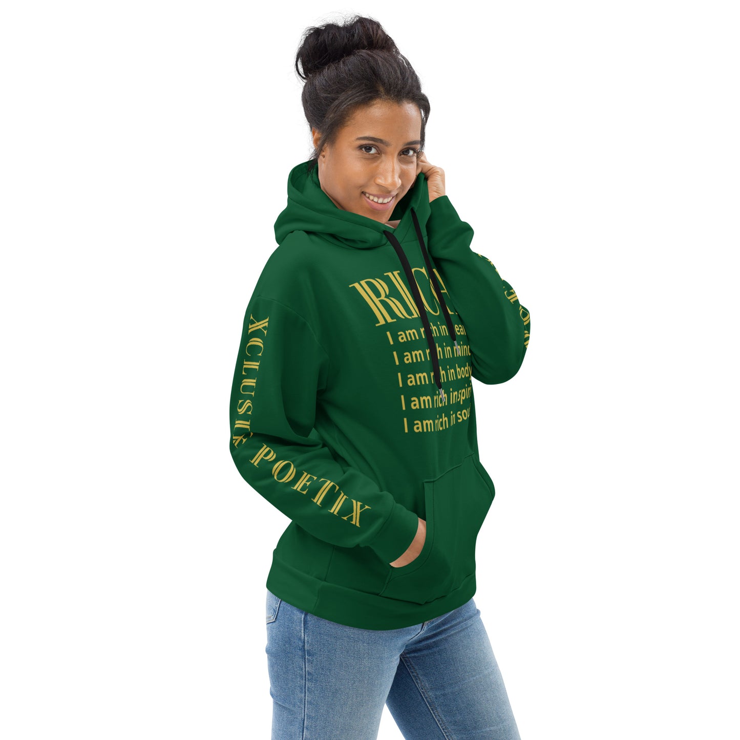 RICH BY XCLUSIF POETIX FOREST GREEN & GOLD Unisex Hoodie