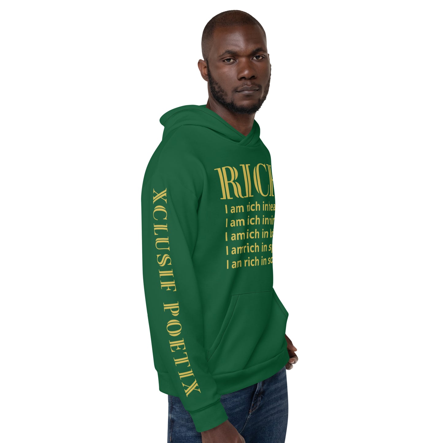 RICH BY XCLUSIF POETIX FOREST GREEN & GOLD Unisex Hoodie