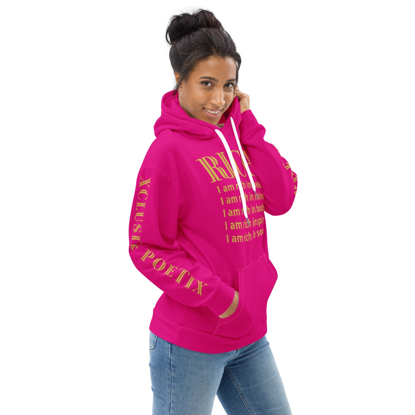 RICH BY XCLUSIF POETIX HOT PINK & GOLD Unisex Hoodie