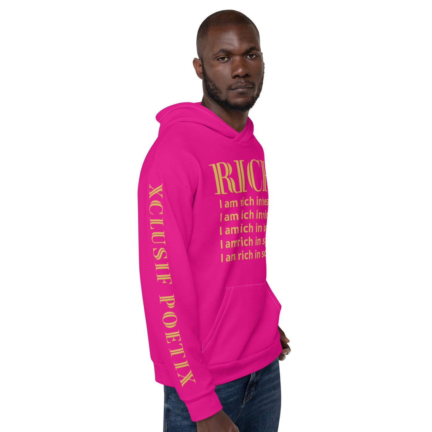 RICH BY XCLUSIF POETIX HOT PINK & GOLD Unisex Hoodie