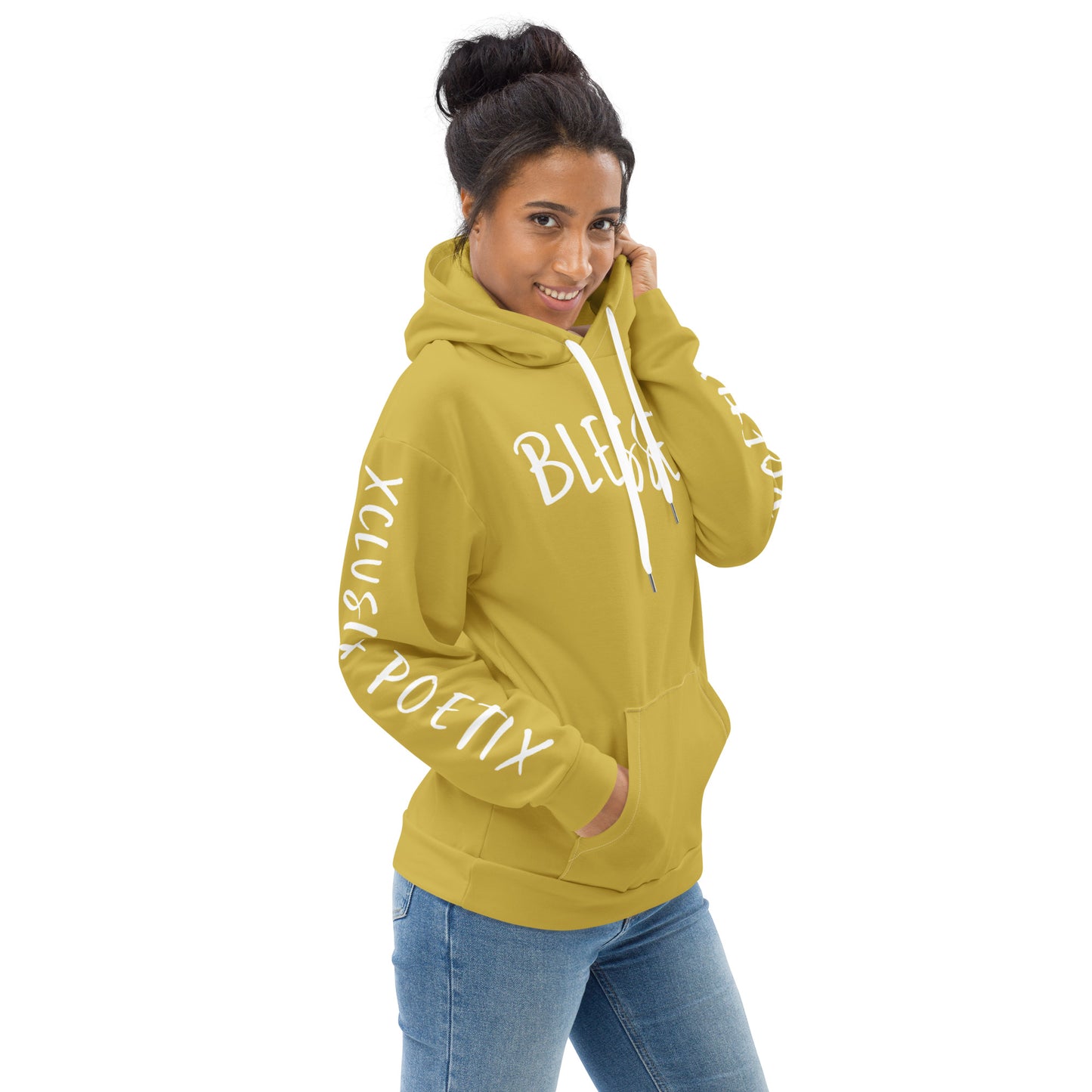 BLESSED BY XCLUSIF POETIX GOLD & WHITE Unisex Hoodie