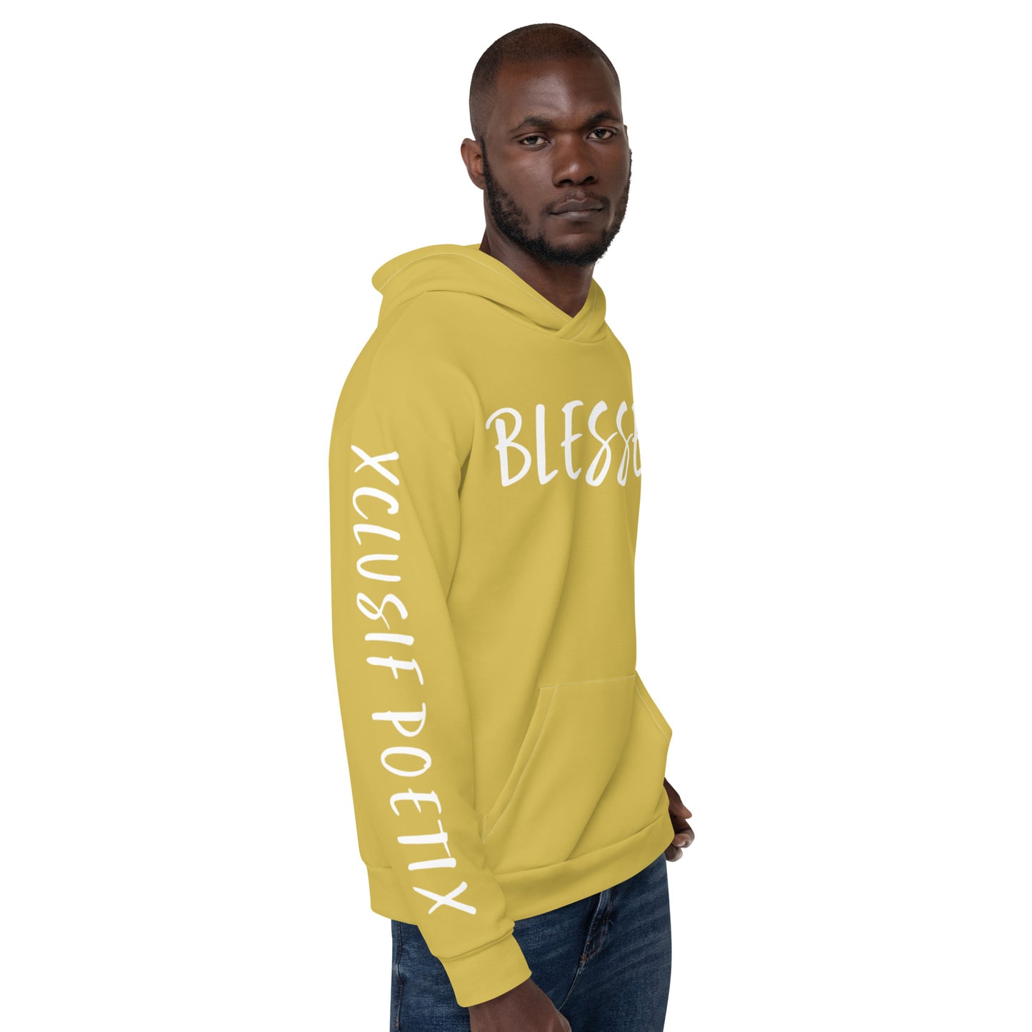 BLESSED BY XCLUSIF POETIX GOLD & WHITE Unisex Hoodie