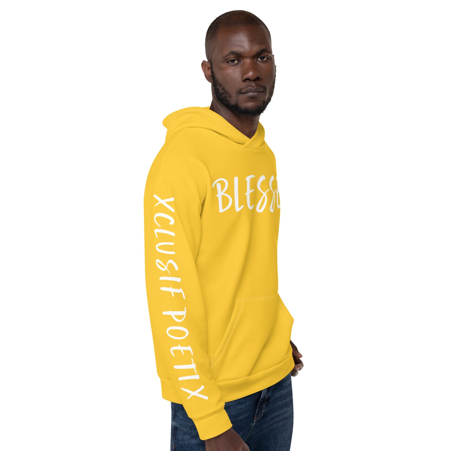 BLESSED BY XCLUSIF POETIX YELLOW & WHITE Unisex Hoodie