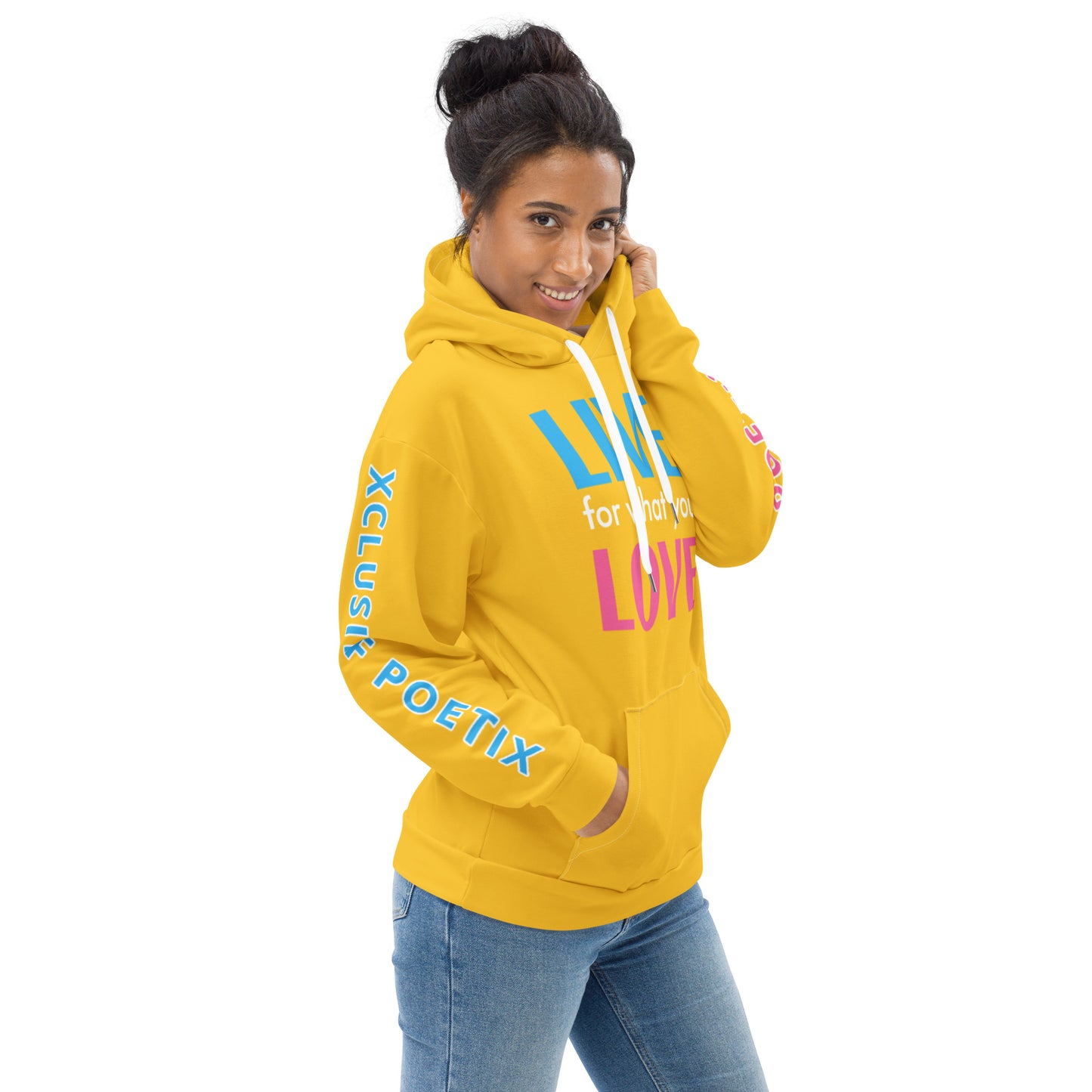 "LIVE FOR WHAT YOU LOVE" BY XCLUSIF POETIX YELLOW Unisex Hoodie