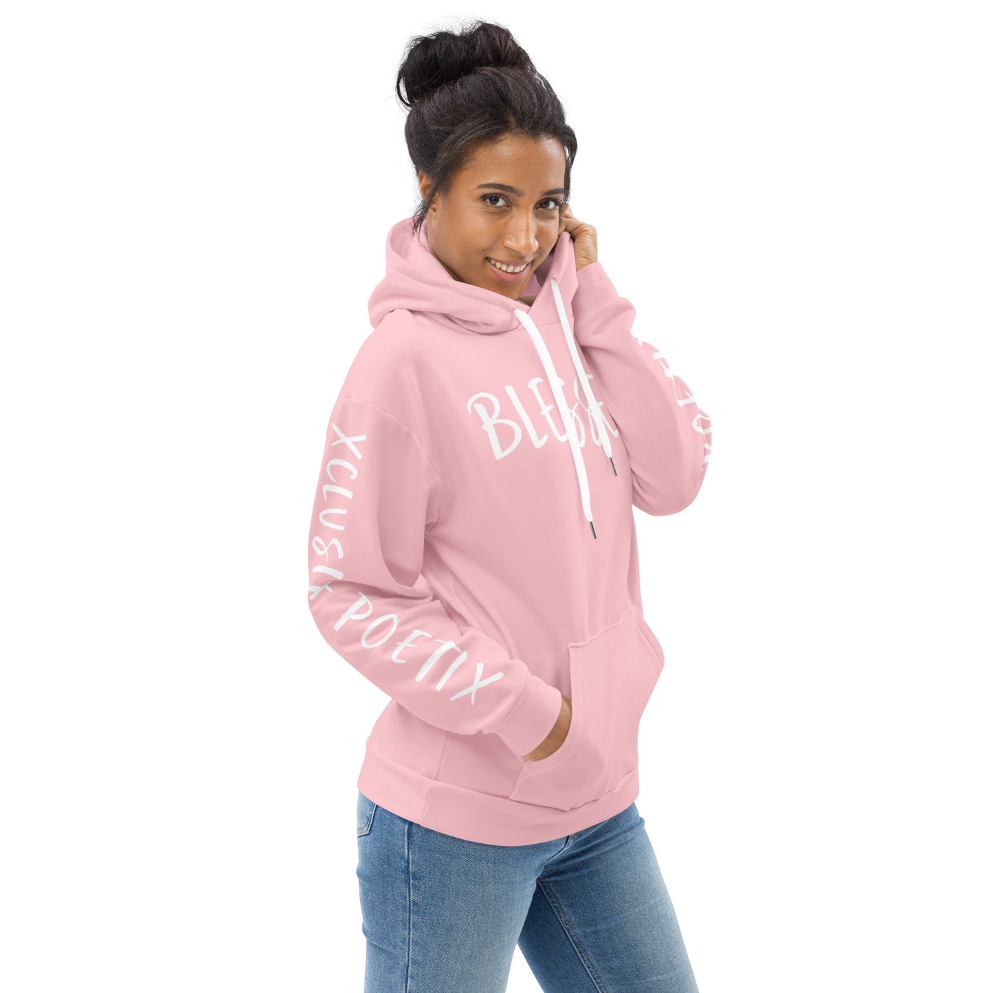 BLESSED BY XCLUSIF POETIX PINK & WHITE Unisex Hoodie