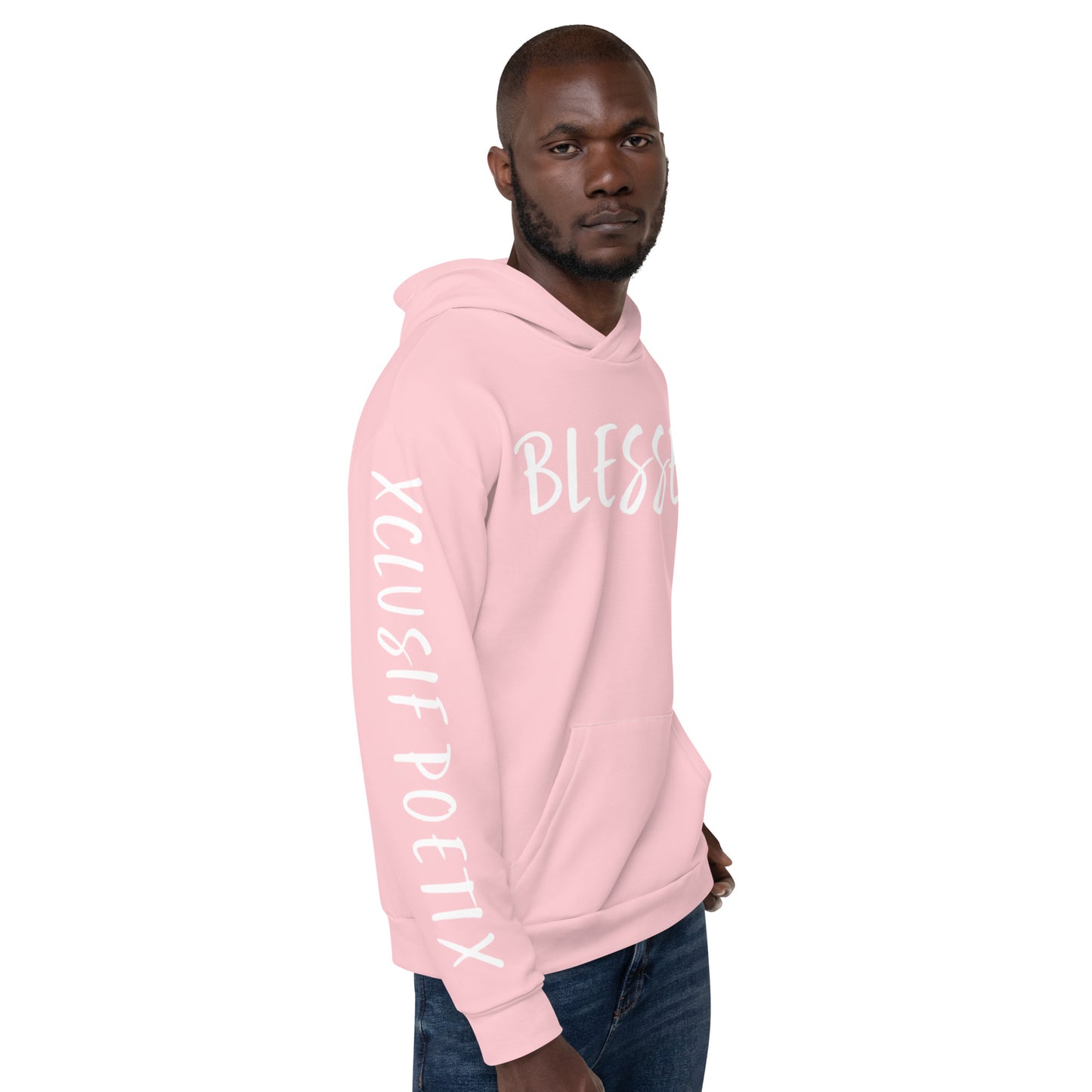 BLESSED BY XCLUSIF POETIX PINK & WHITE Unisex Hoodie