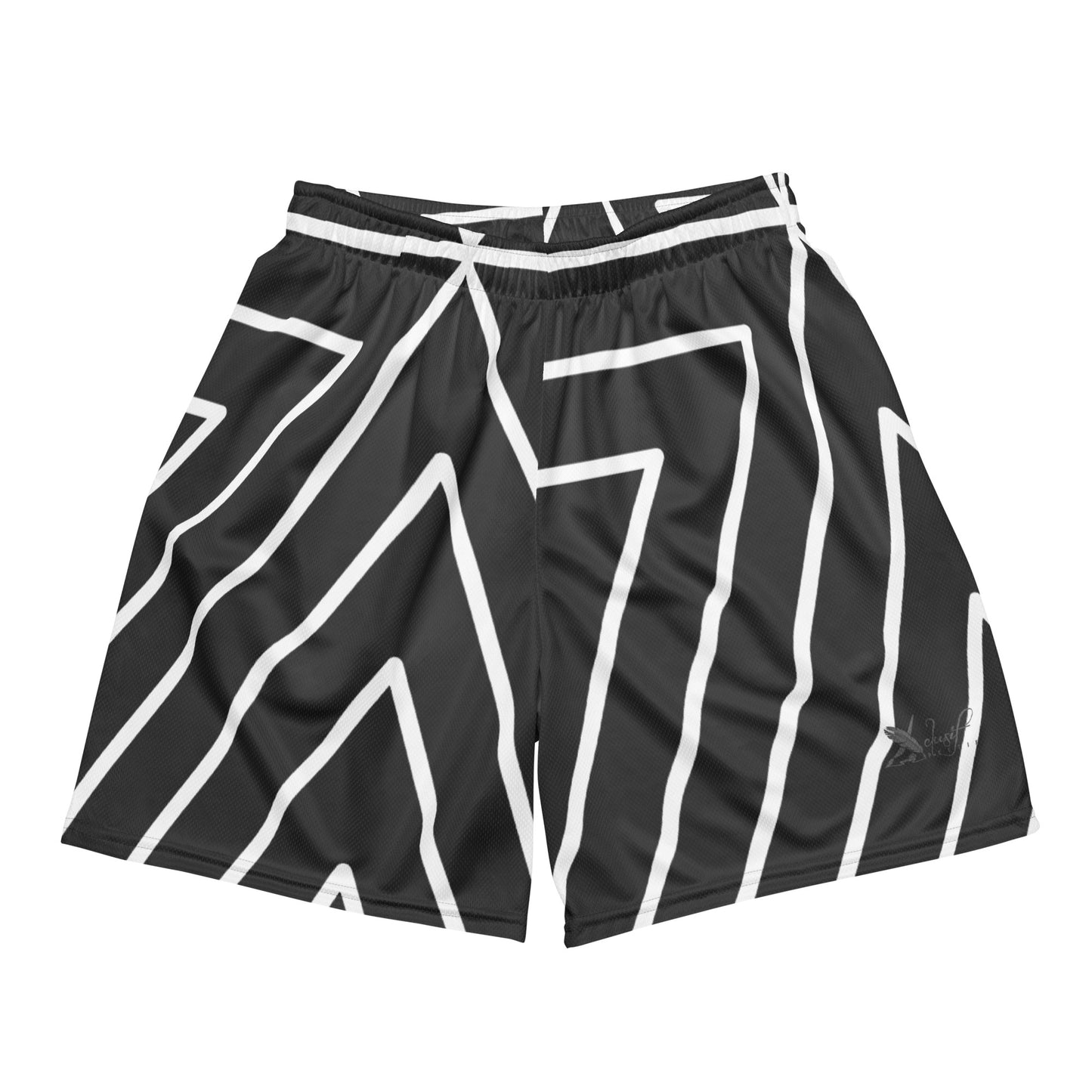 XCLUSIF POETIX BLACK TRIANGLE Unisex mesh shorts