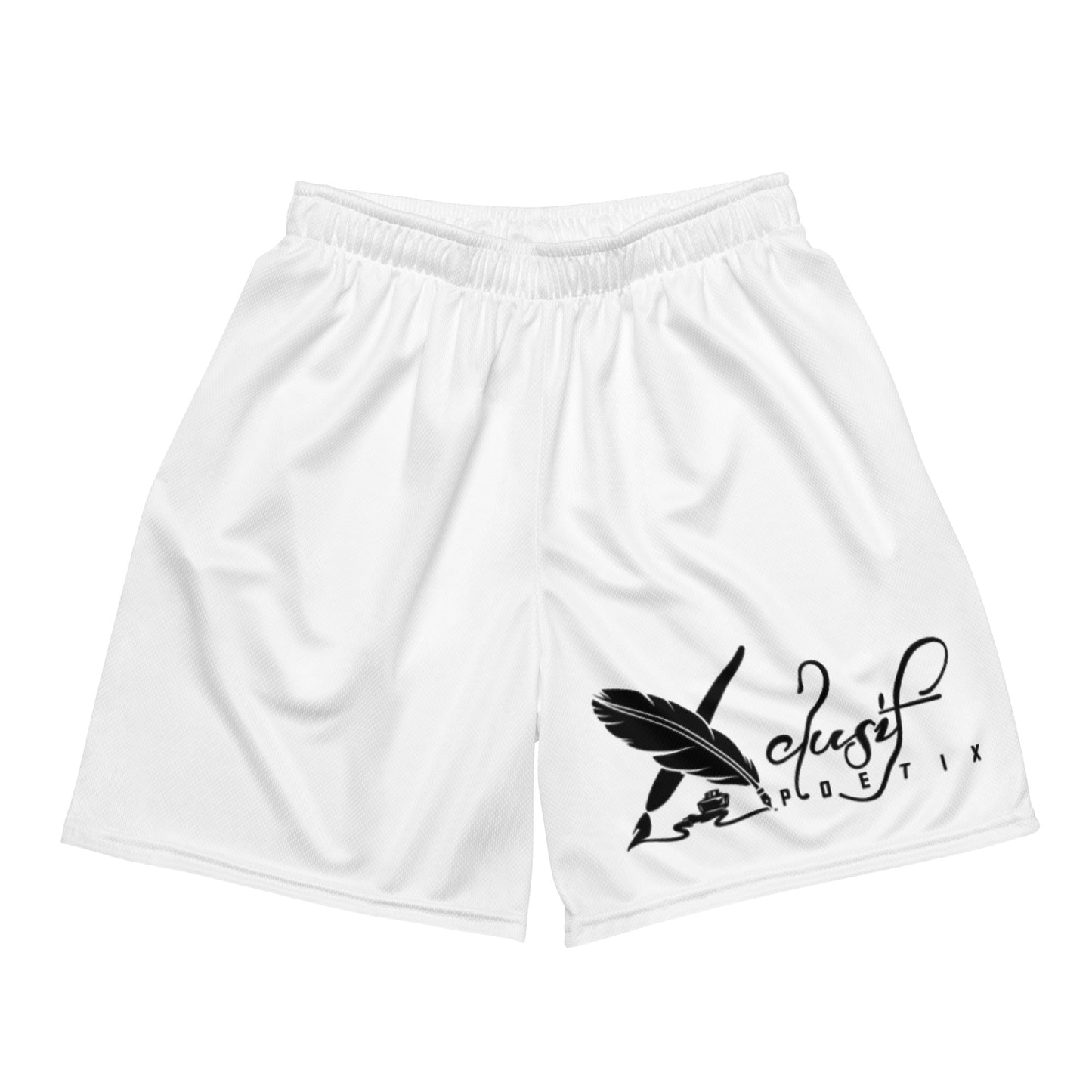 XCLUSIF POETIX WHITE & BLACK Unisex mesh shorts