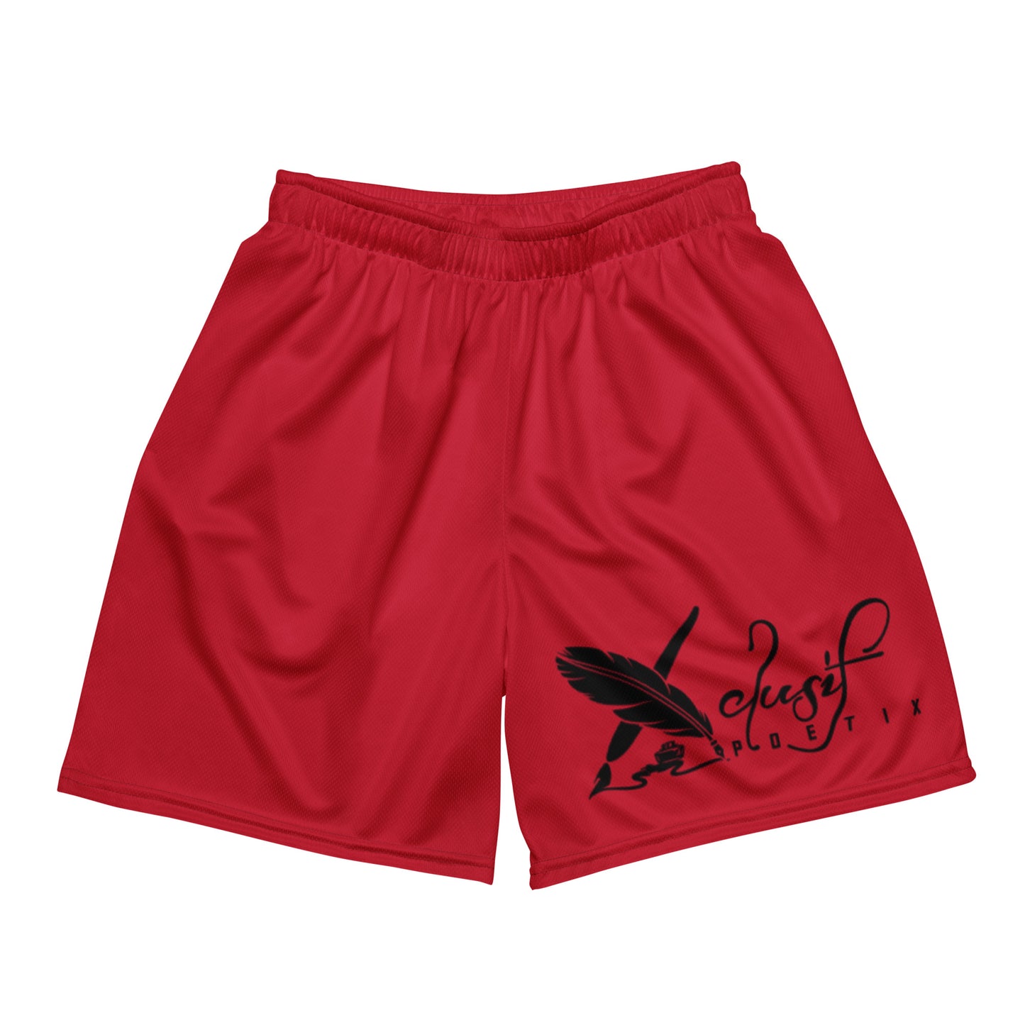 XCLUSIF POETIX RED & BLACK Unisex mesh shorts