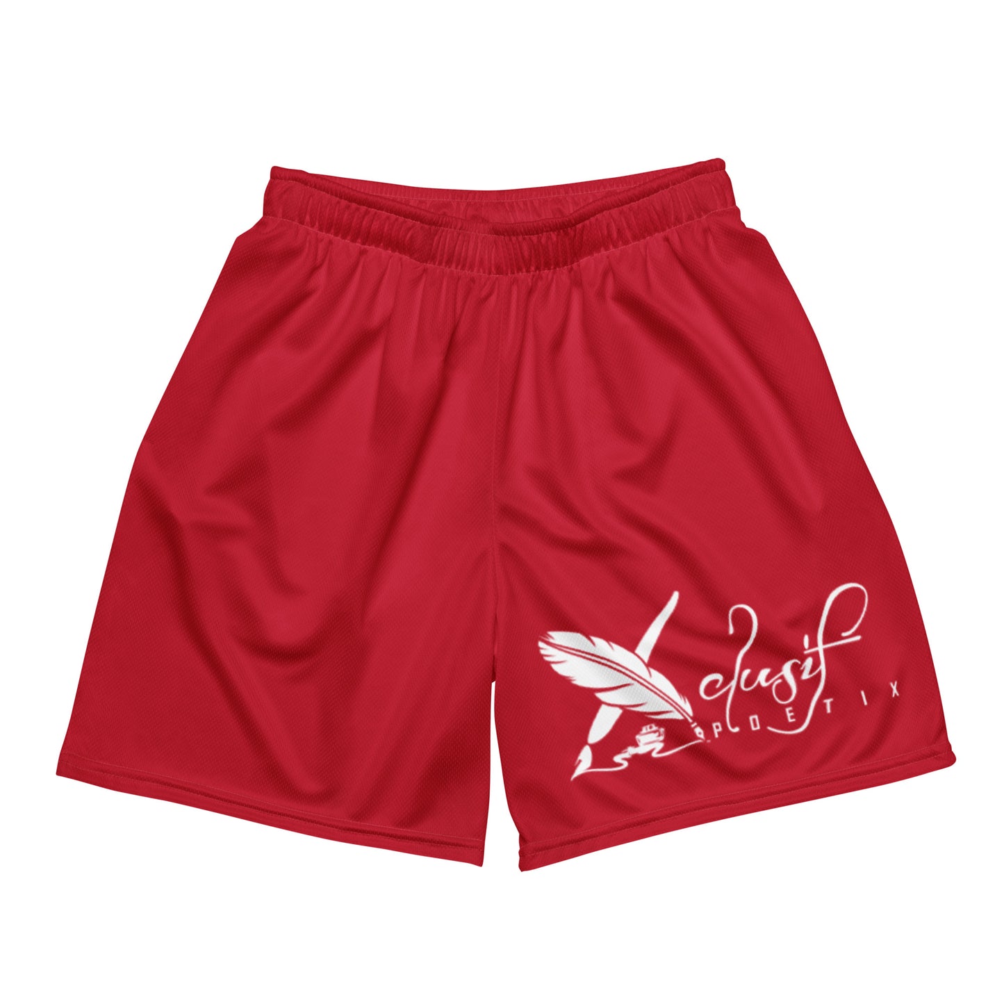 XCLUSIF POETIX RED & WHITE Unisex mesh shorts